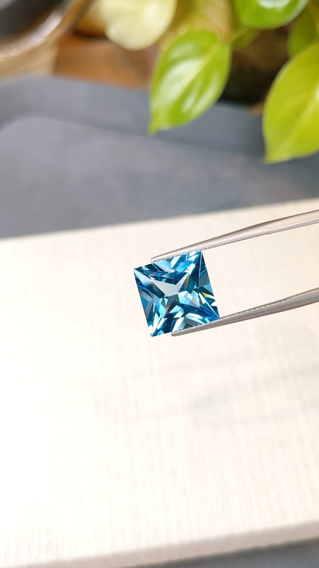 9.21 Ct. Swiss Blue Topaz from Brazil Size Video
