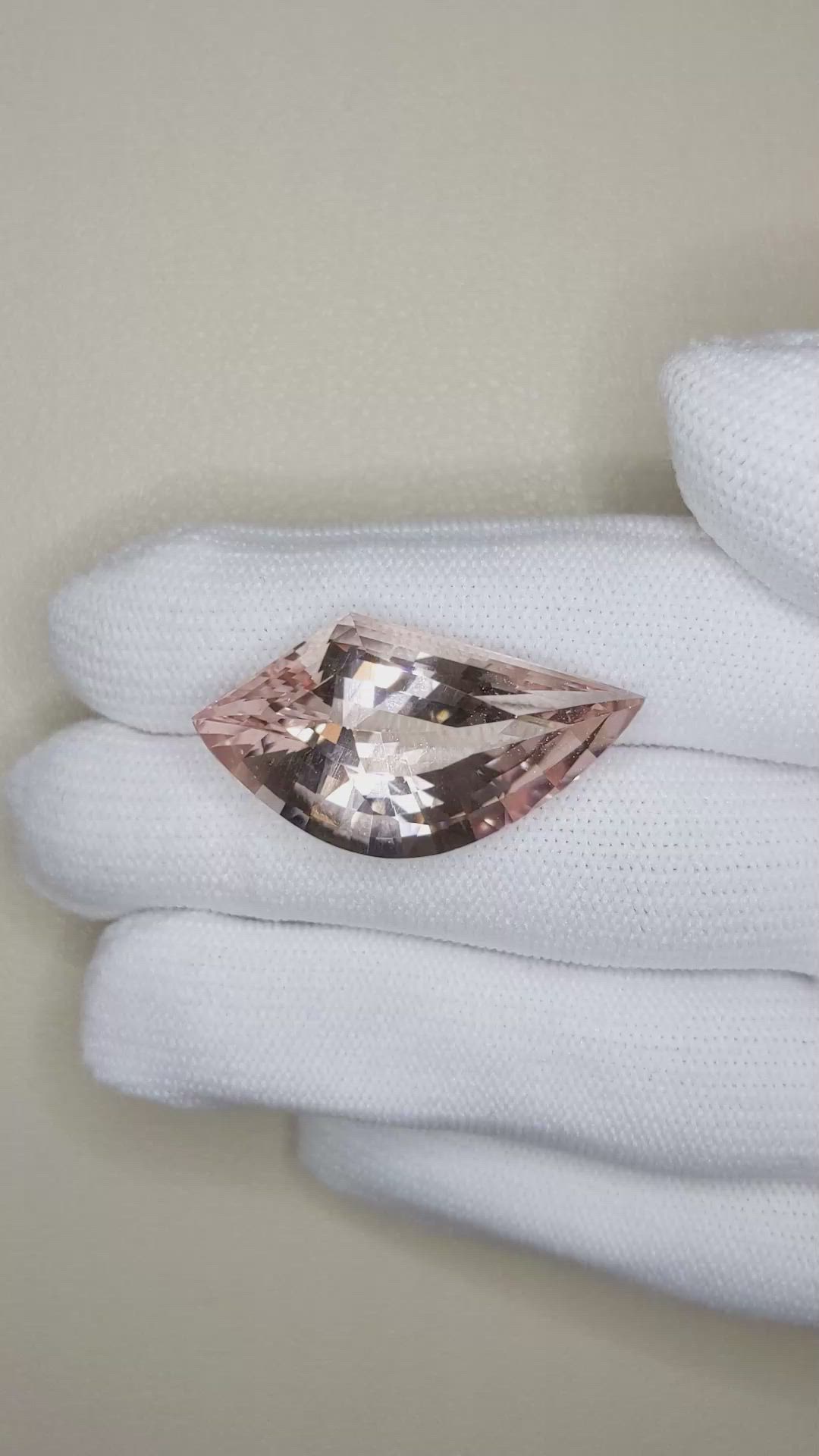 26.10 Ct. Peach Morganite from Brazil Size Video