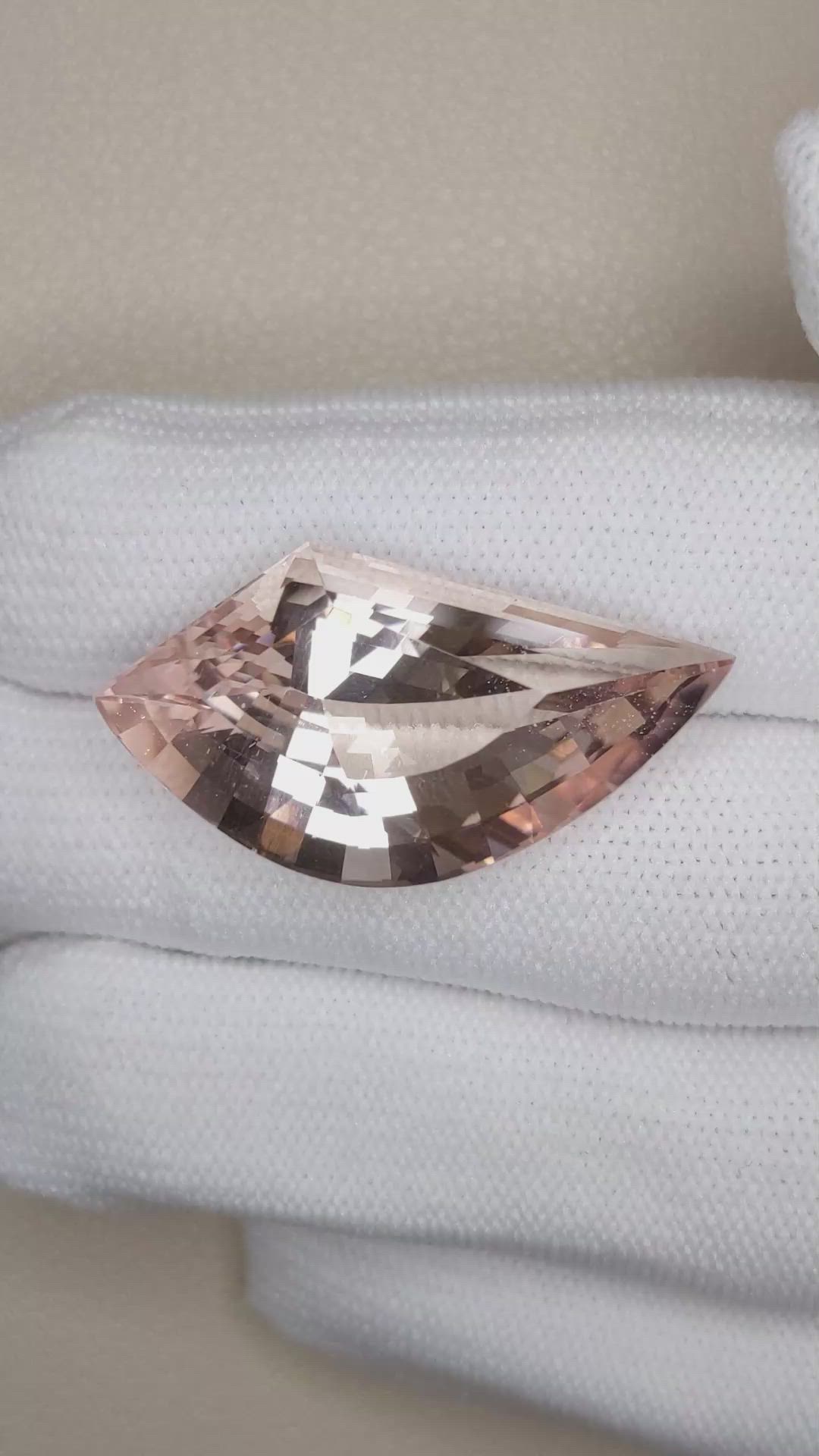 26.10 Ct. Peach Morganite from Brazil Size Video