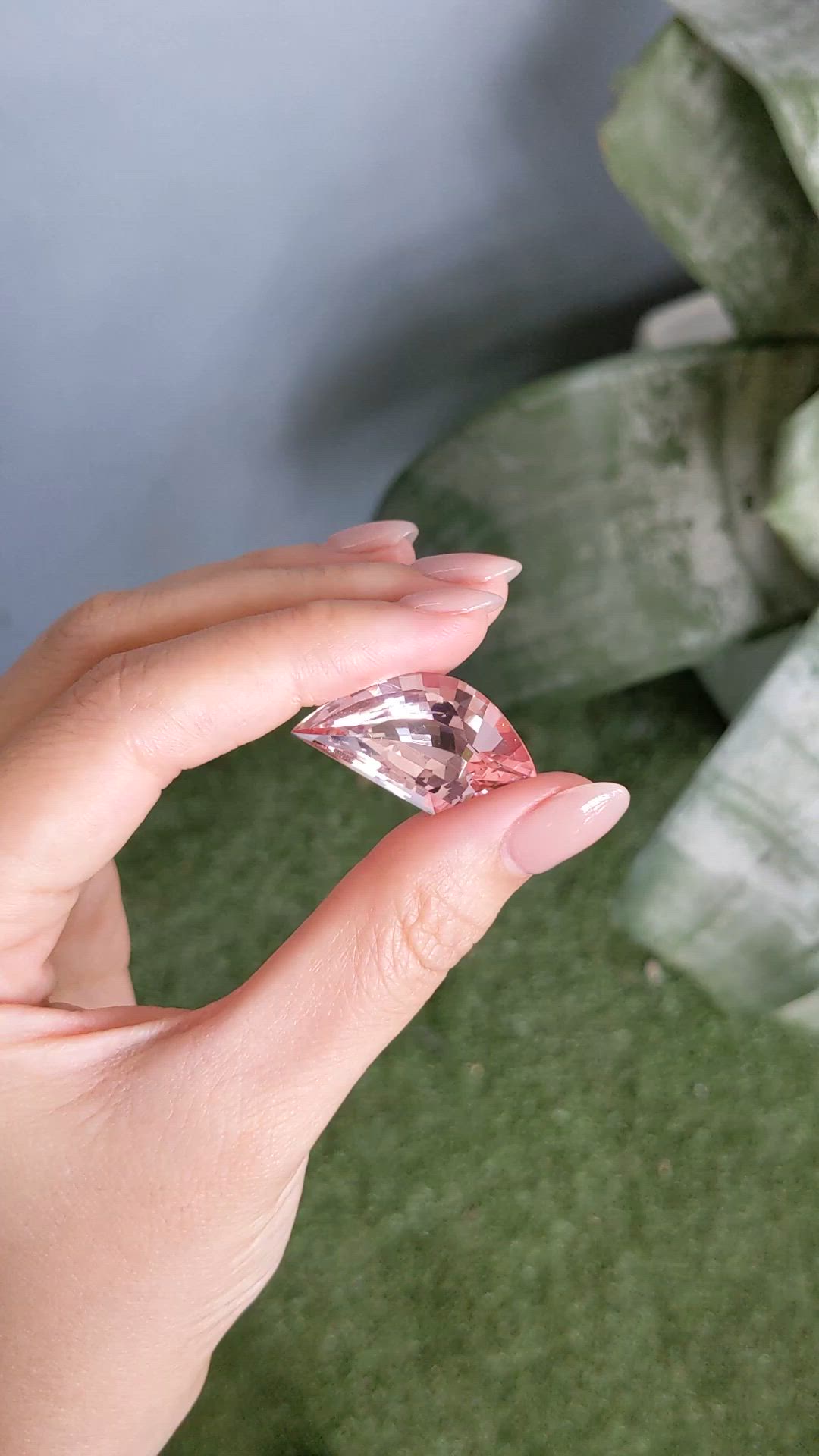 26.10 Ct. Peach Morganite from Brazil Size Video