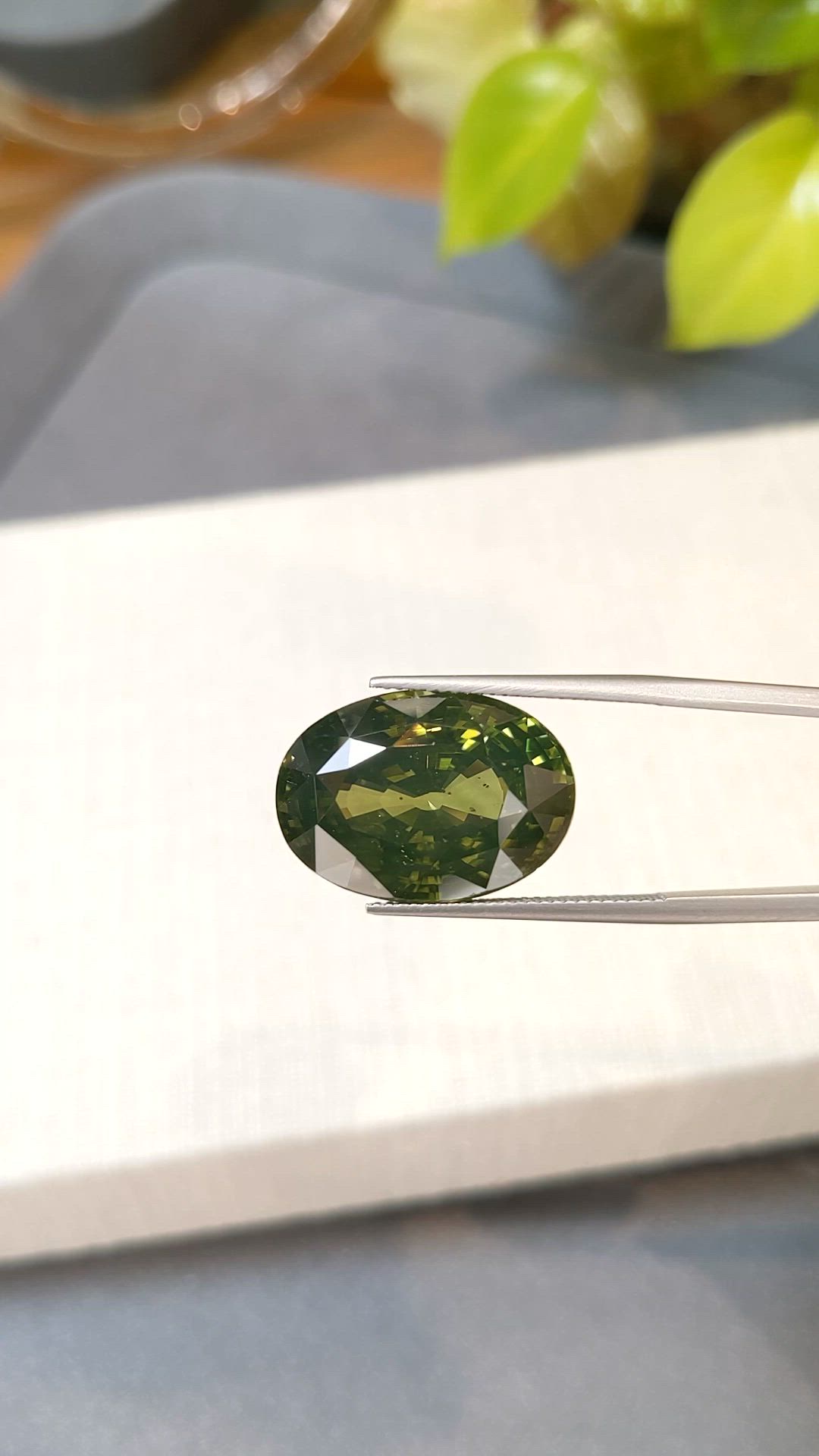 31.73 Ct. Yellowish Green Zircon from Brazil Size Video