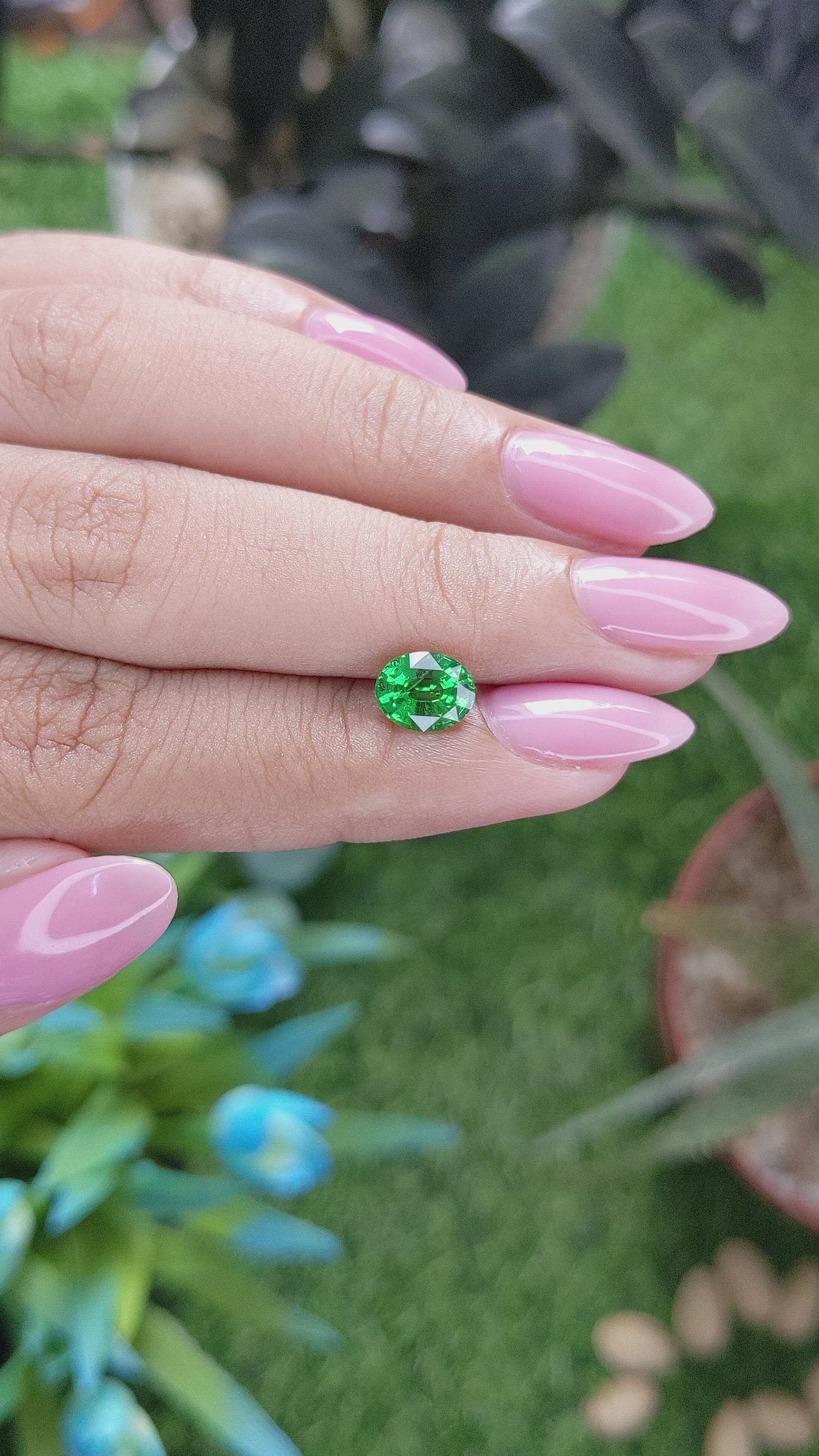 1.25 Ct. Tsavorite Garnet from Tanzania Size Video