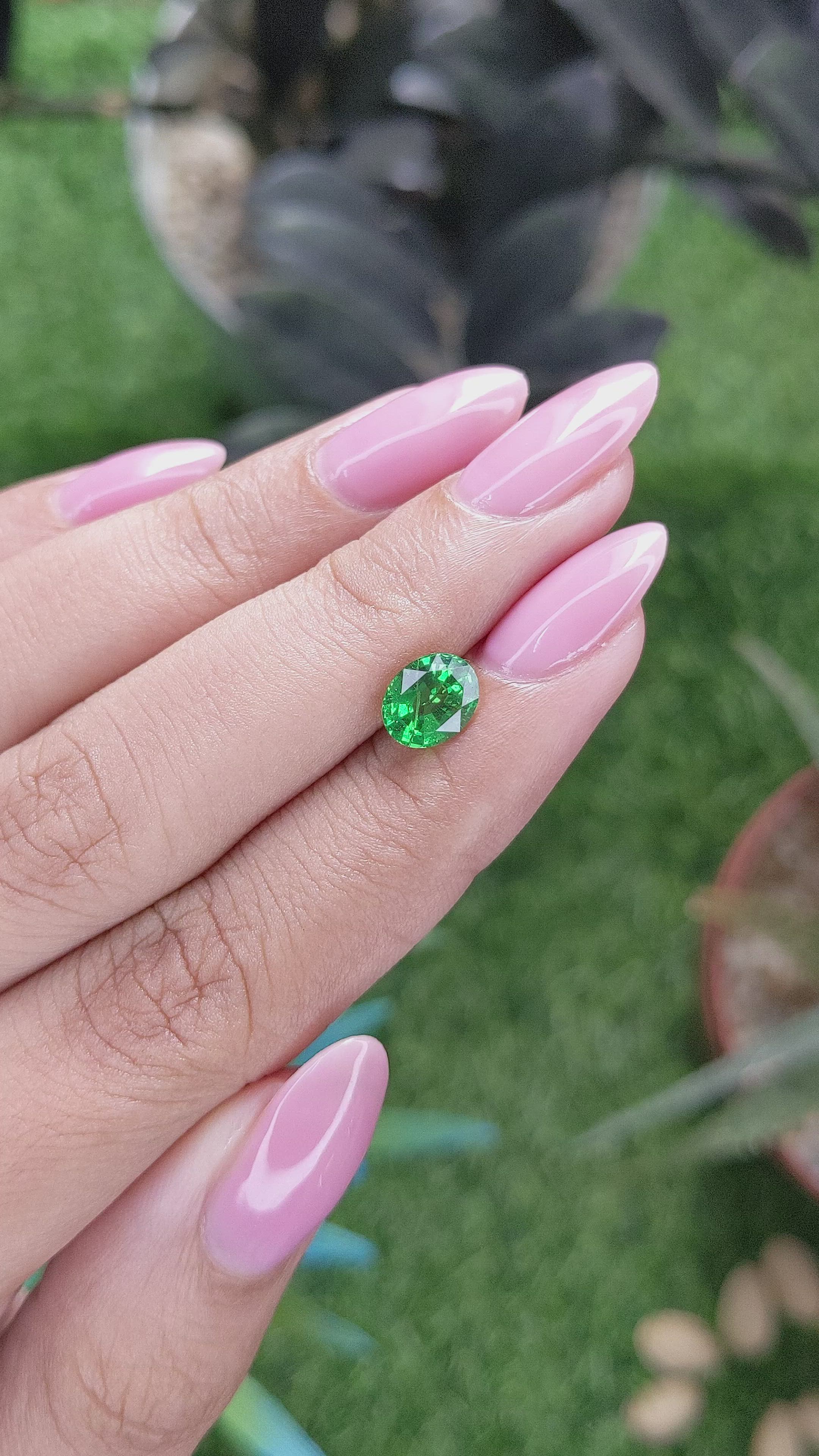 1.25 Ct. Tsavorite Garnet from Tanzania Size Video