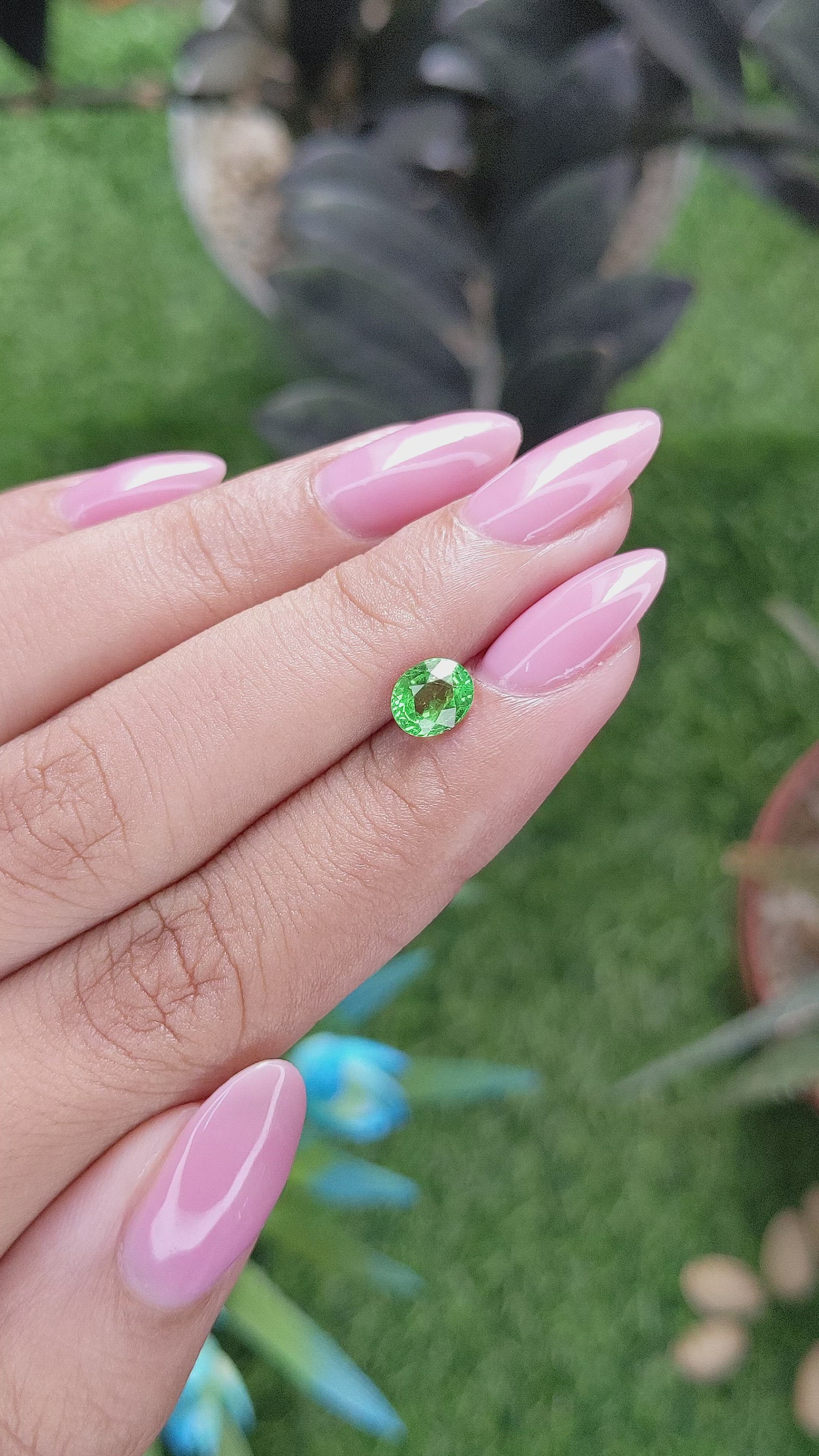 0.92 Ct. Tsavorite Garnet from Tanzania Size Video