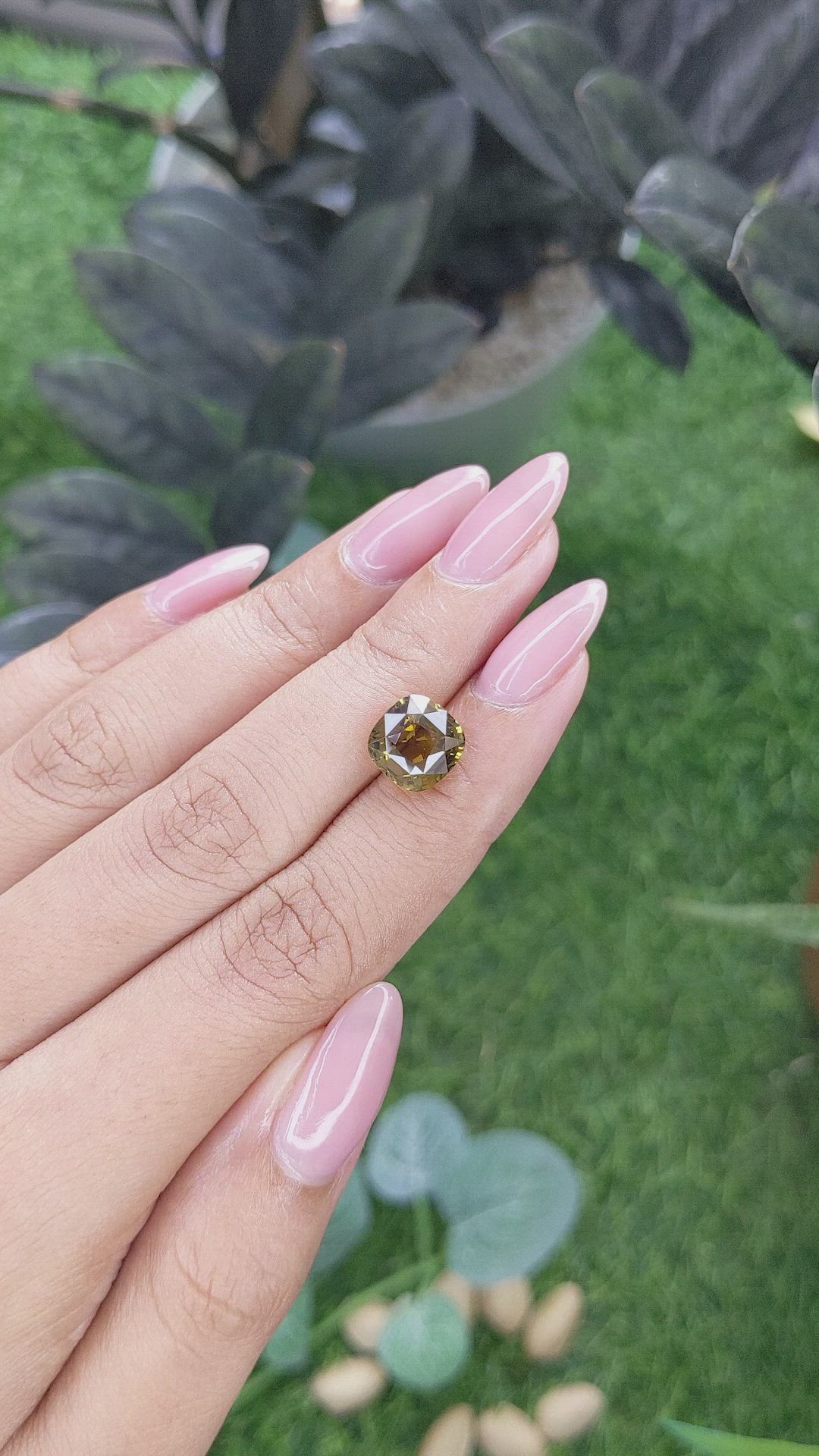 4.75 Ct. Greenish Yellow Chrysoberyl from Madagascar Size Video