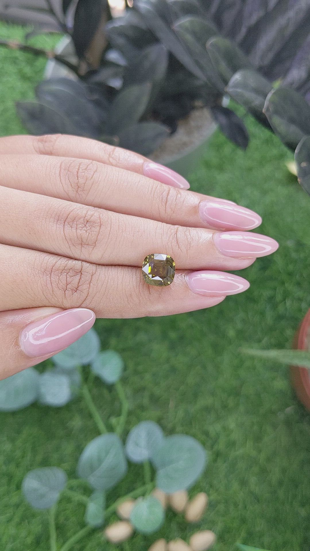 4.75 Ct. Greenish Yellow Chrysoberyl from Madagascar Size Video
