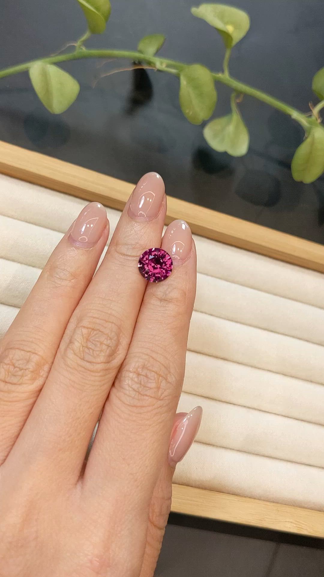 3.31 Ct. Pinkish Purple Garnet from Tanzania Size Video