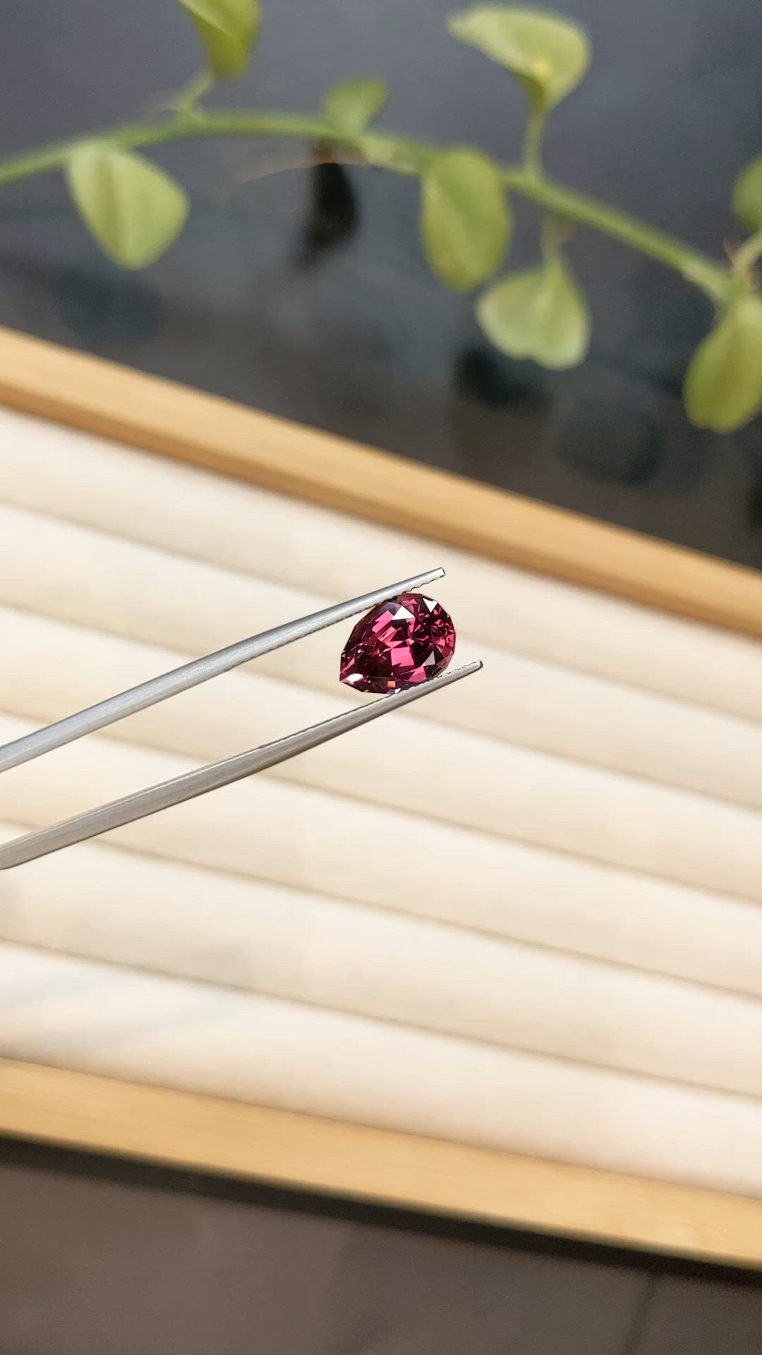 3.72 Ct. Purplish Red Garnet from Tanzania Size Video