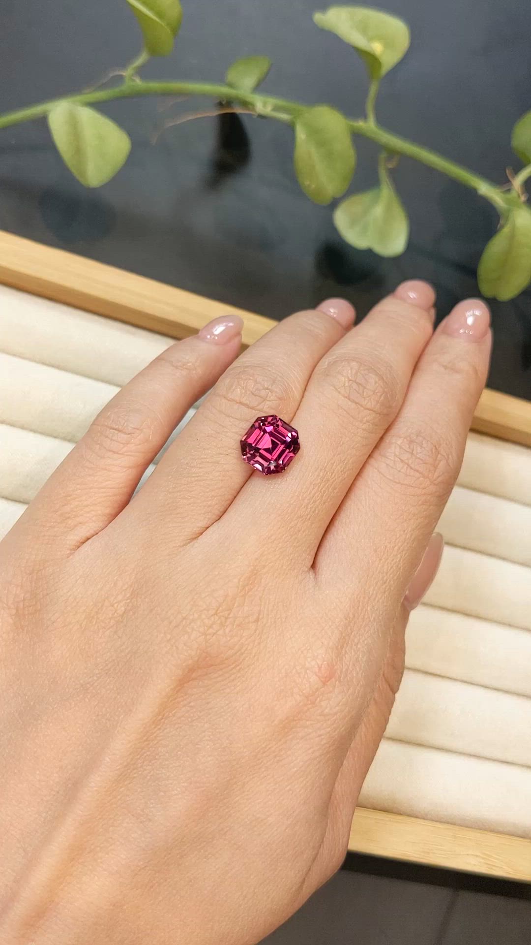 4.78 Ct. Purplish Red Garnet from Tanzania Size Video