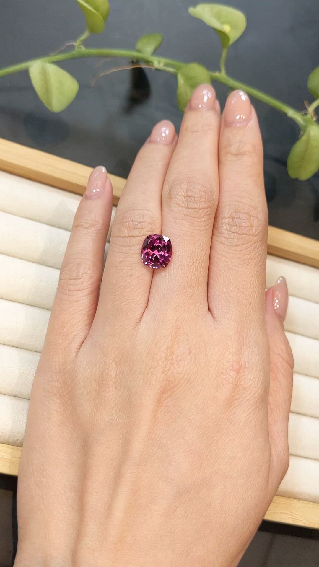 4.29 Ct. Pinkish Purple Garnet from Tanzania Size Video