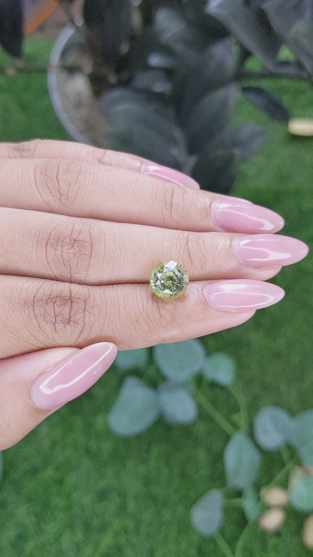 3.68 Ct. Yellowish Green Chrysoberyl from Tanzania Size Video