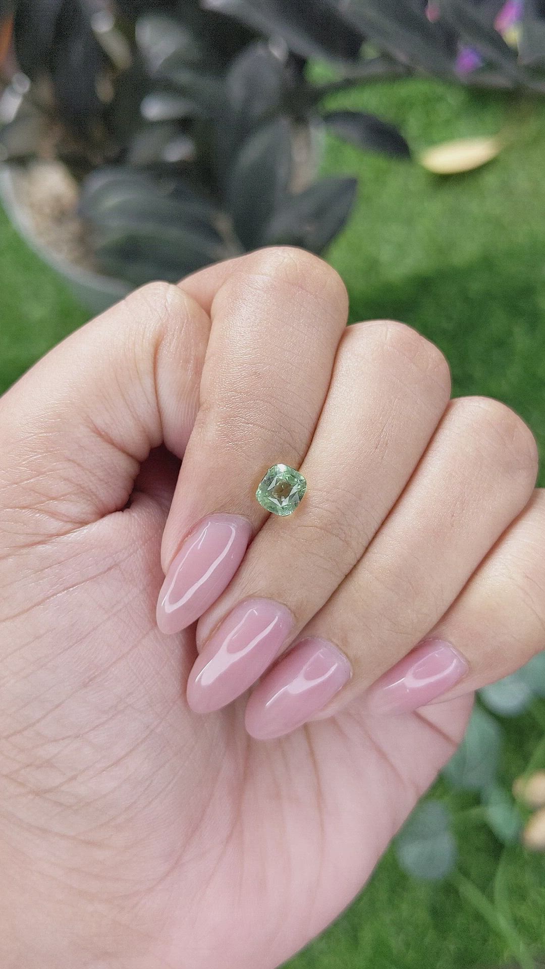 1.01 Ct. Green Grossular Garnet from Tanzania Size Video