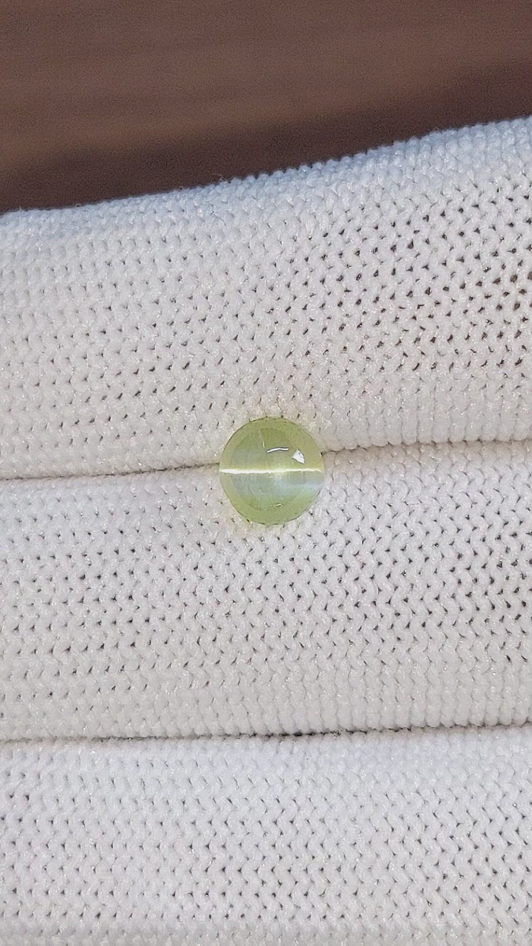 1.55 Ct. Yellowish Green Cabochon Chrysoberyl from Tanzania Size Video