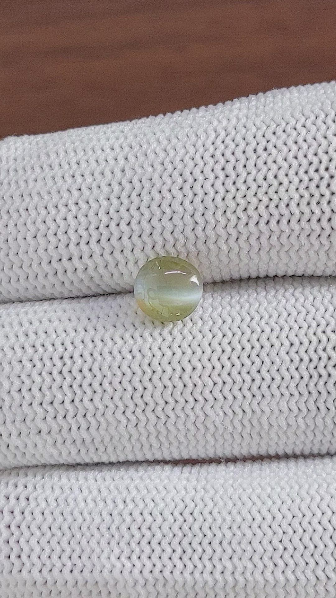 1.58 Ct. Yellowish Green Cabochon Chrysoberyl from Tanzania Size Video
