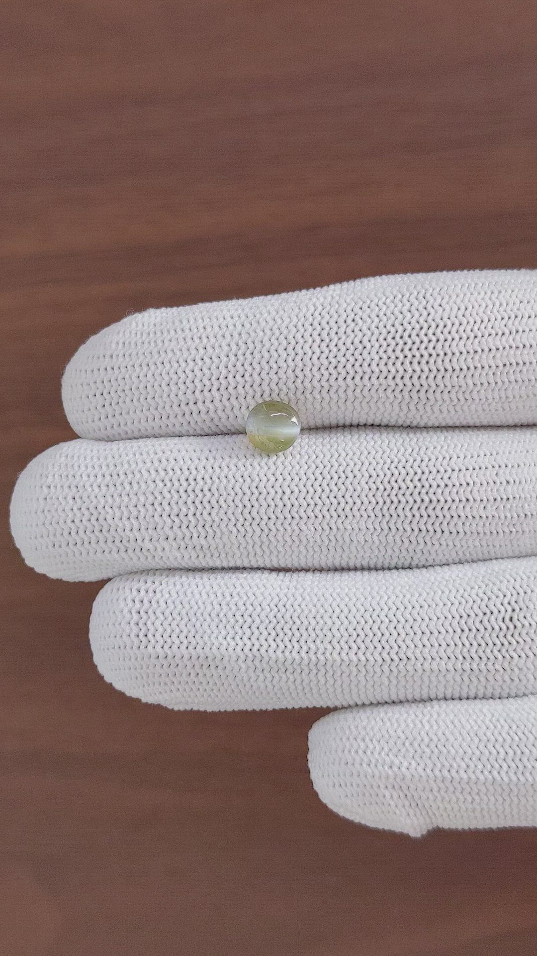 1.58 Ct. Yellowish Green Cabochon Chrysoberyl from Tanzania Size Video