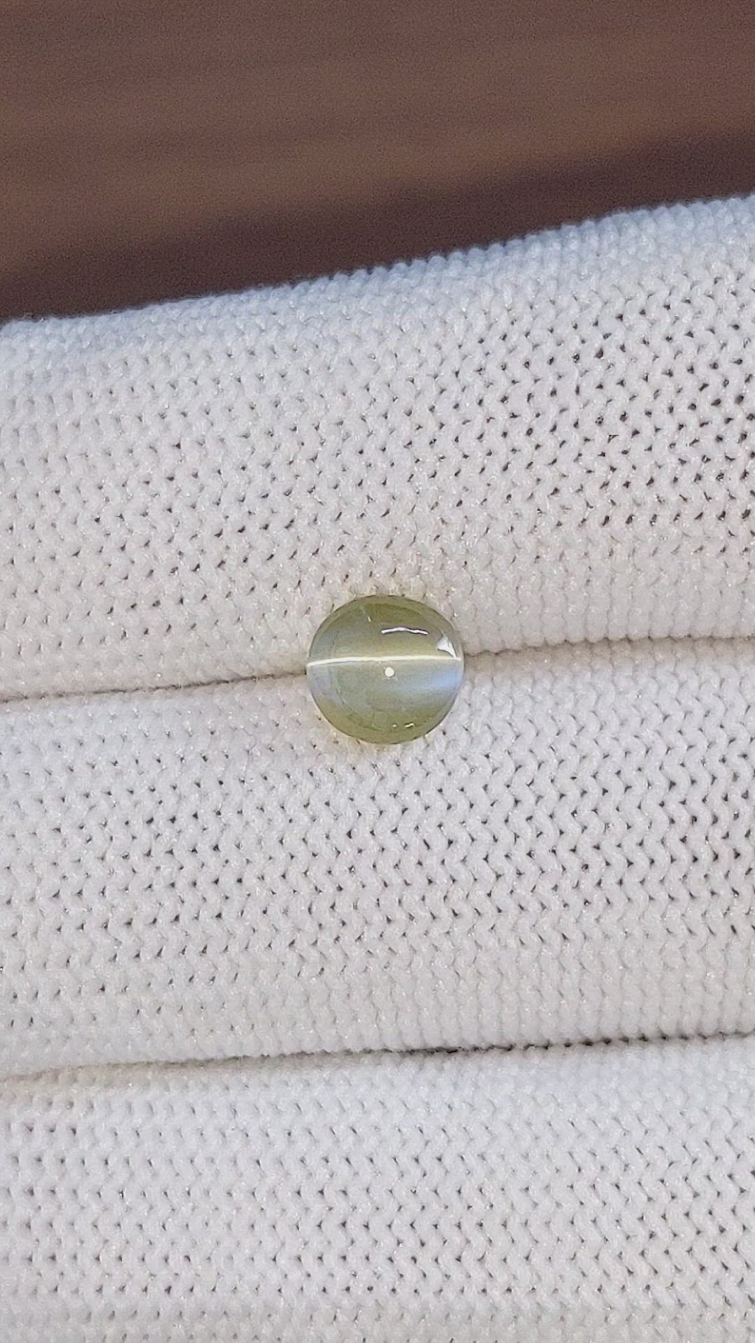 1.58 Ct. Yellowish Green Cabochon Chrysoberyl from Tanzania Size Video