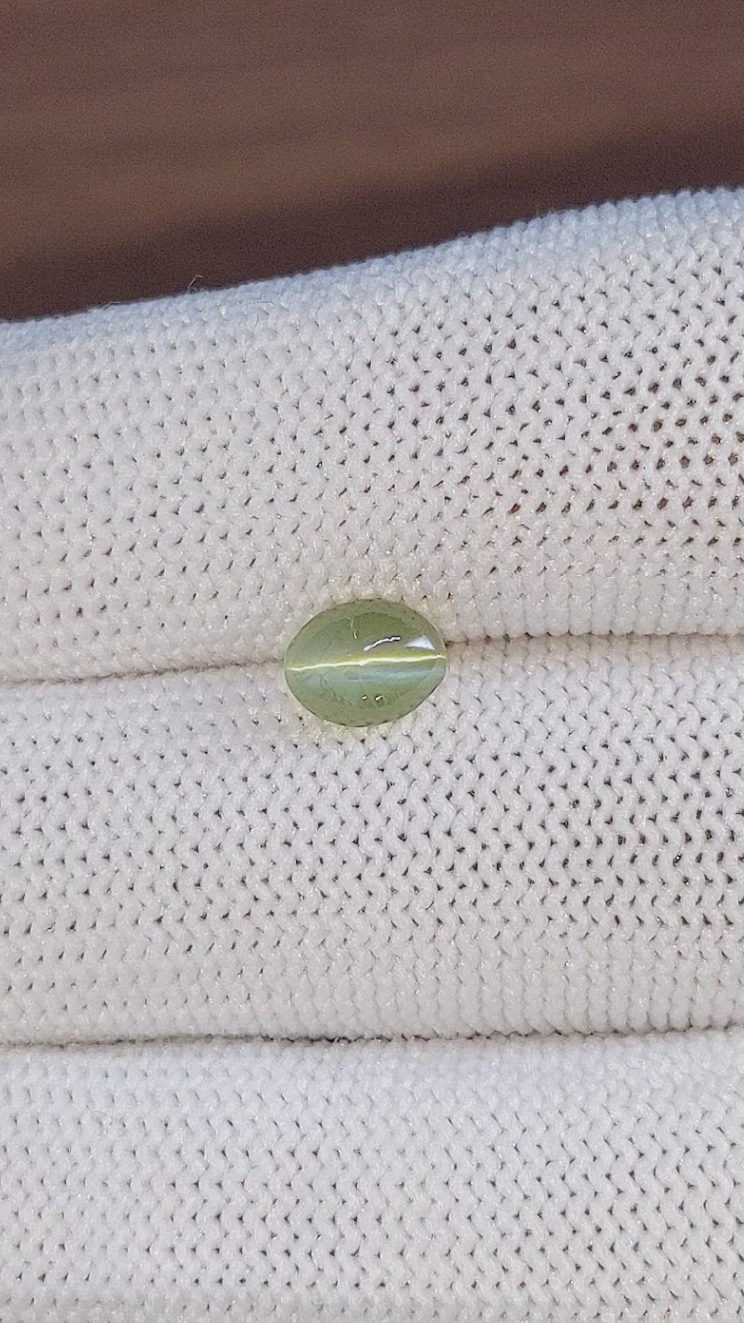 1.43 Ct. Green Cabochon Chrysoberyl from Tanzania Size Video