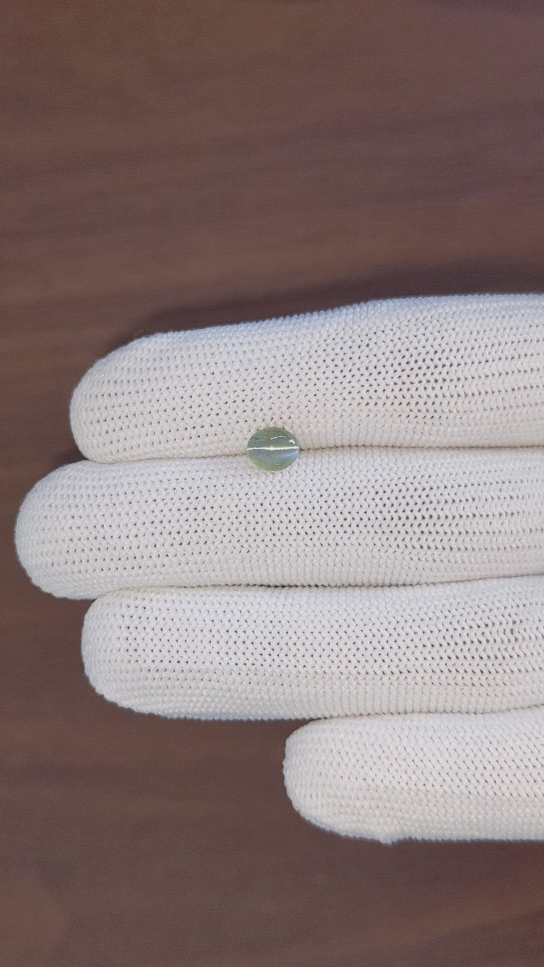 1.03 Ct. Yellowish Green Cabochon Chrysoberyl from Tanzania Size Video