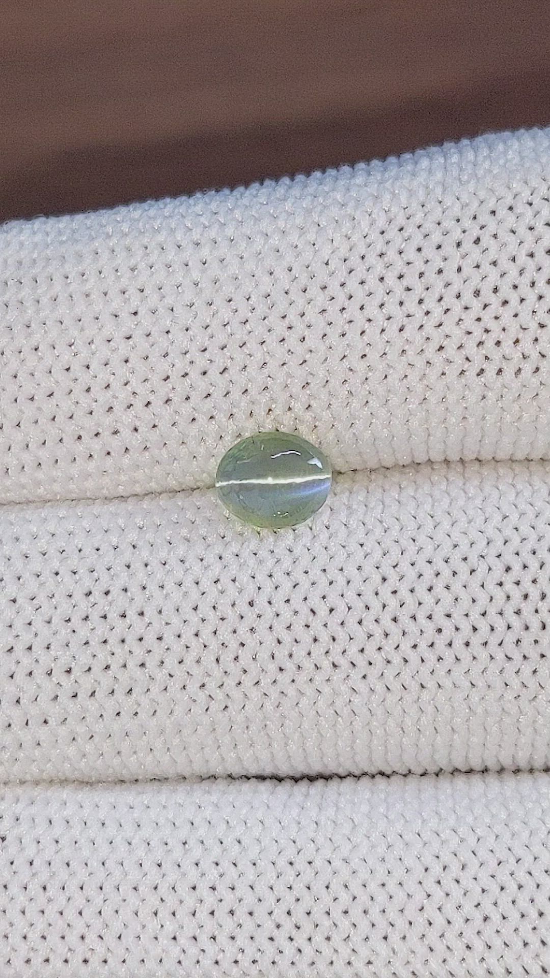 1.03 Ct. Yellowish Green Cabochon Chrysoberyl from Tanzania Size Video