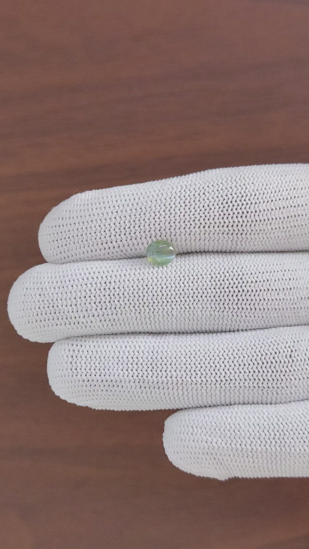 1.03 Ct. Yellowish Green Cabochon Chrysoberyl from Tanzania Size Video
