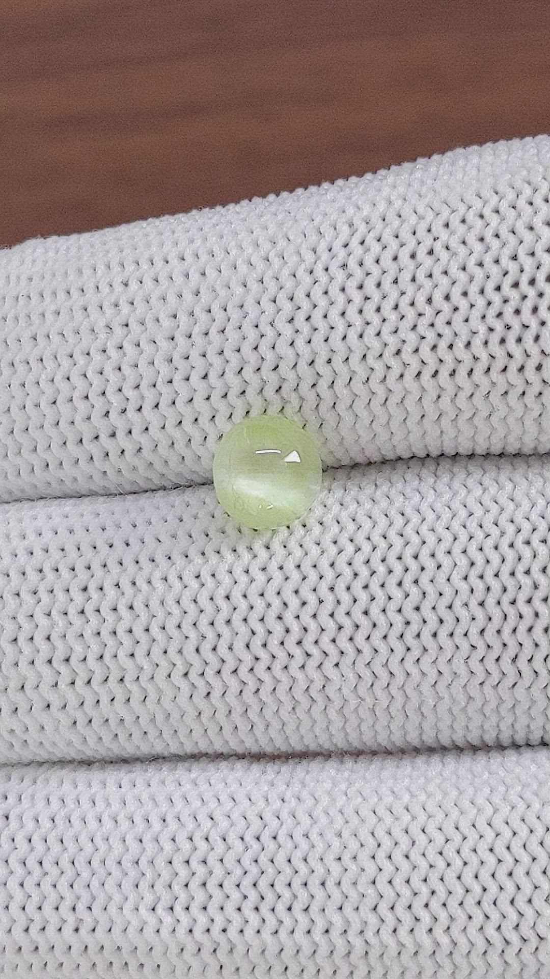2.27 Ct. Yellowish Green Cabochon Chrysoberyl from Tanzania Size Video