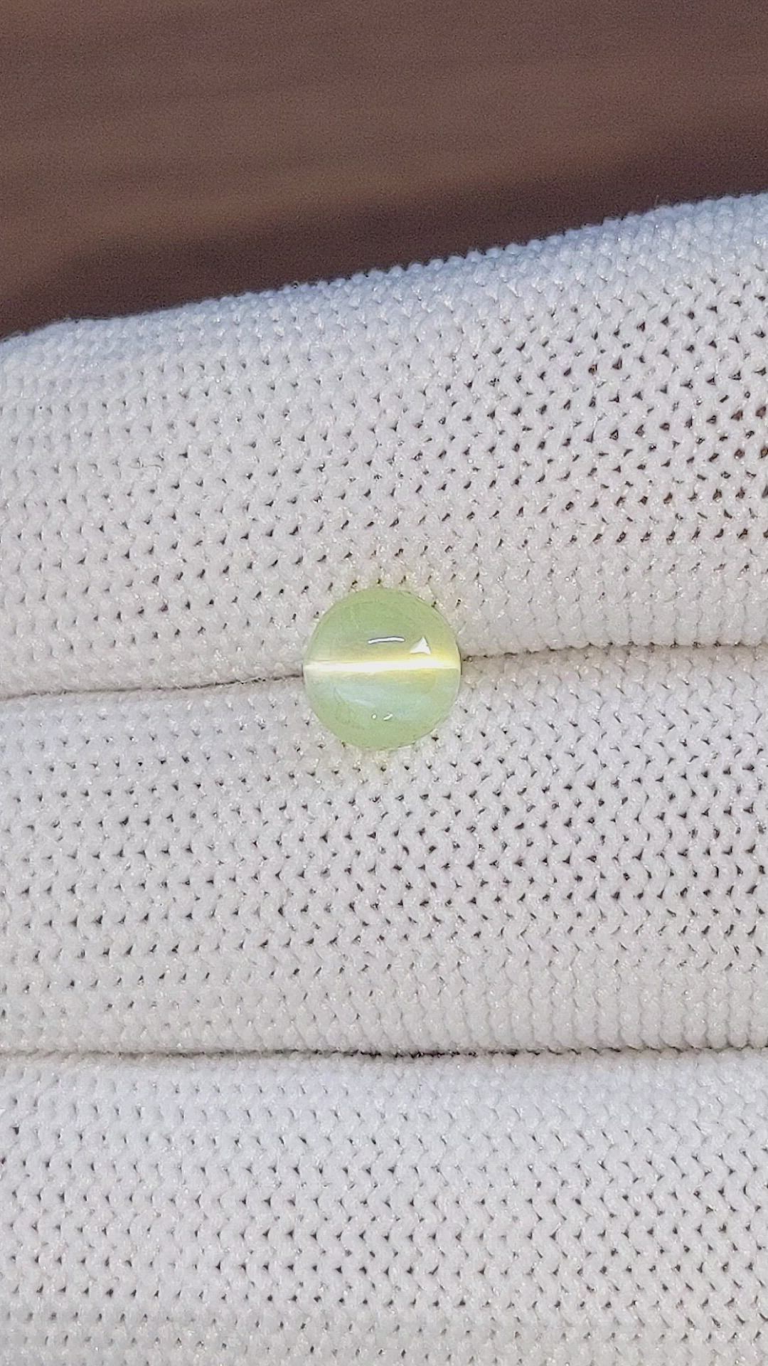 2.27 Ct. Yellowish Green Cabochon Chrysoberyl from Tanzania Size Video