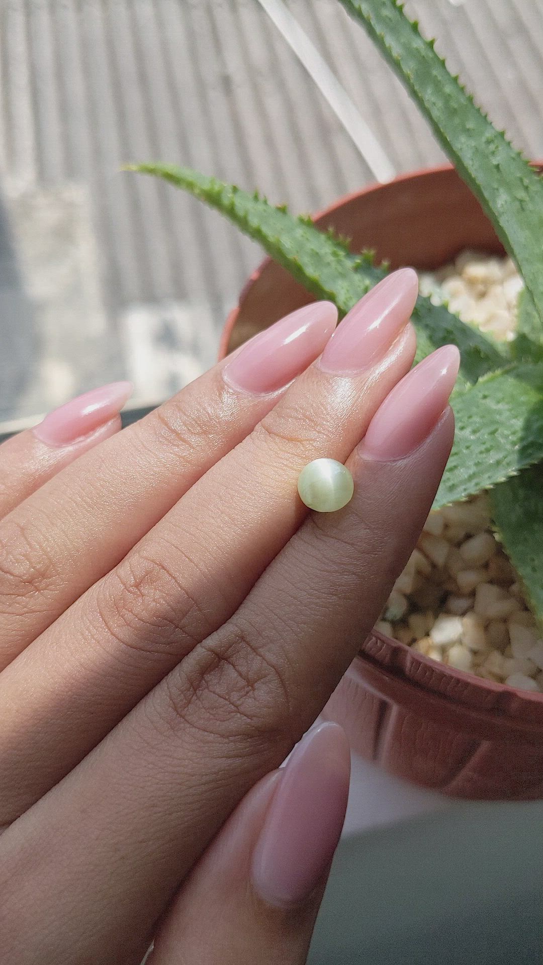 2.27 Ct. Yellowish Green Cabochon Chrysoberyl from Tanzania Size Video