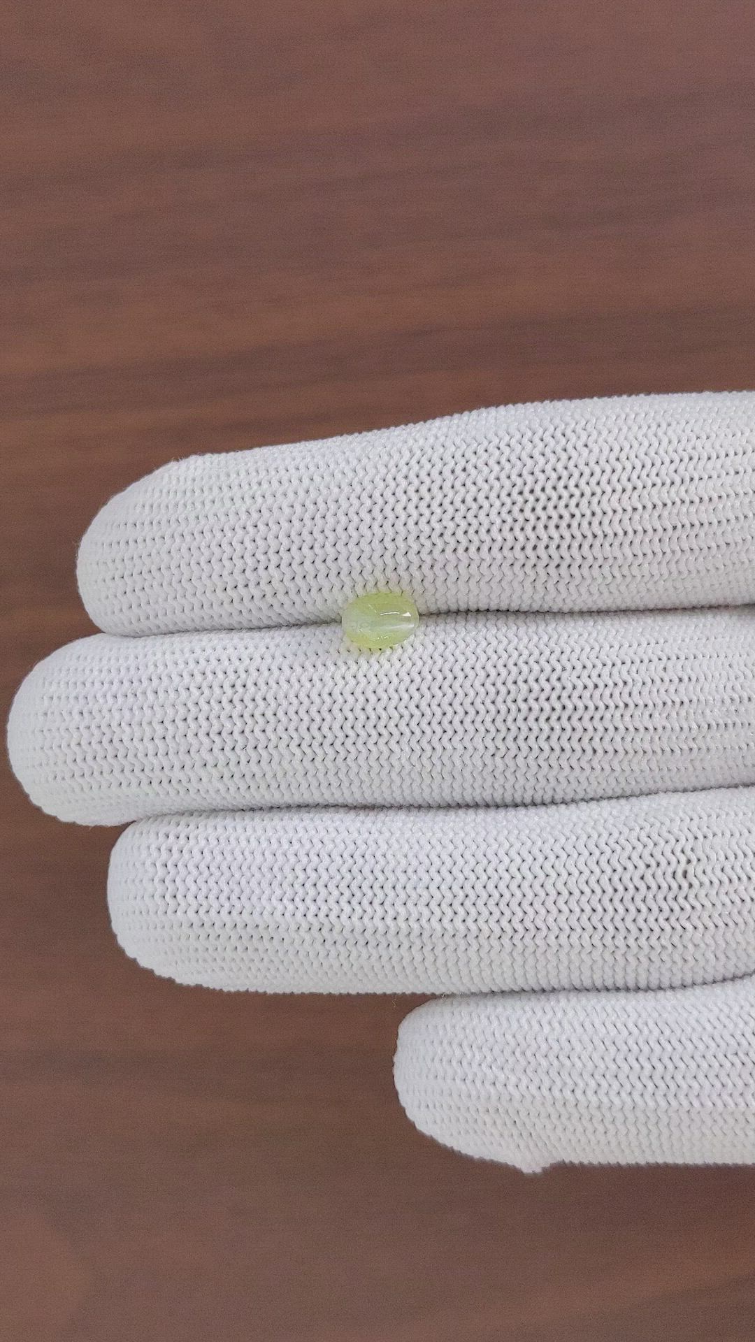 1.36 Ct. Greenish Yellow Cabochon Chrysoberyl from Tanzania Size Video
