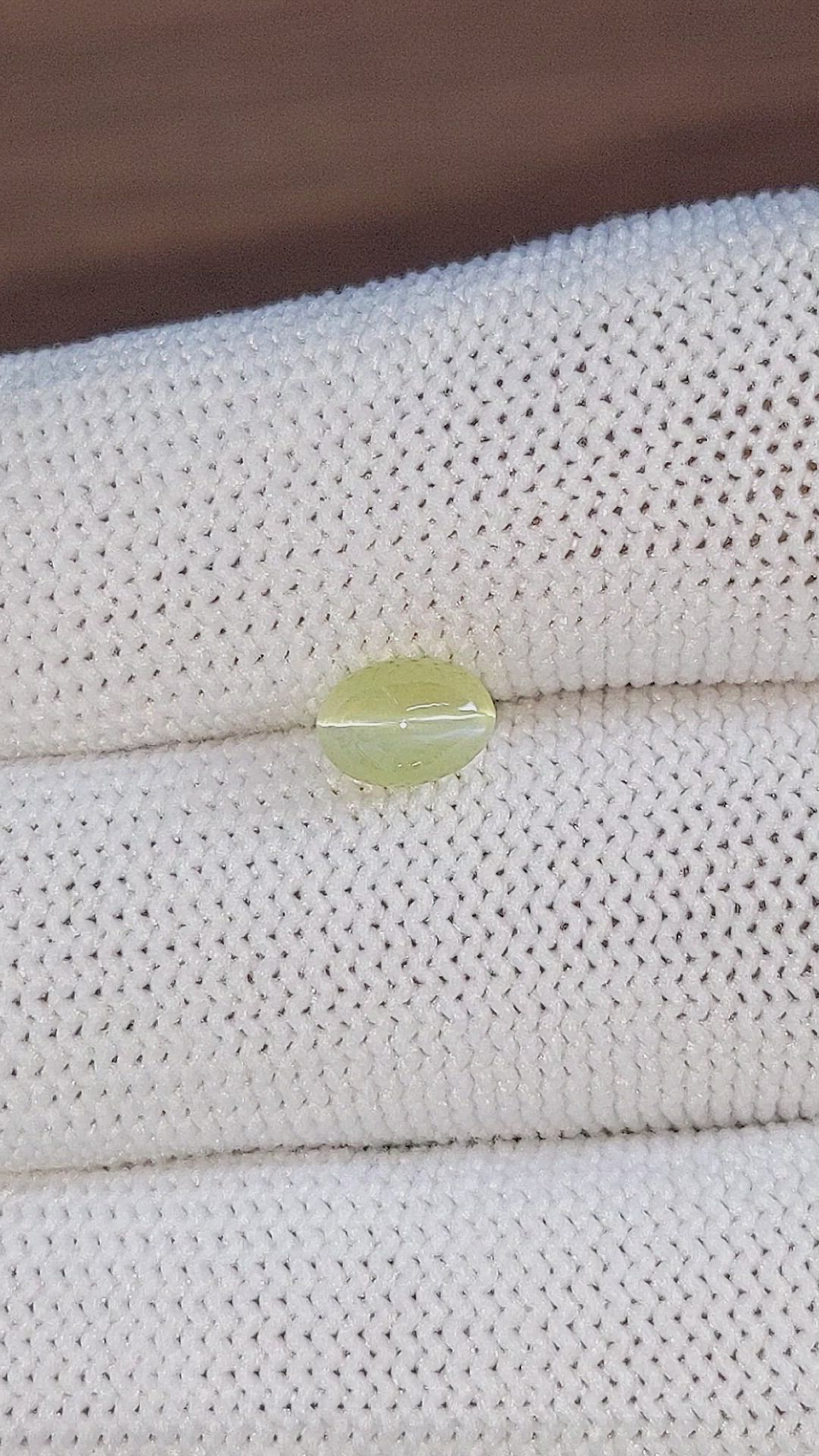 1.36 Ct. Greenish Yellow Cabochon Chrysoberyl from Tanzania Size Video