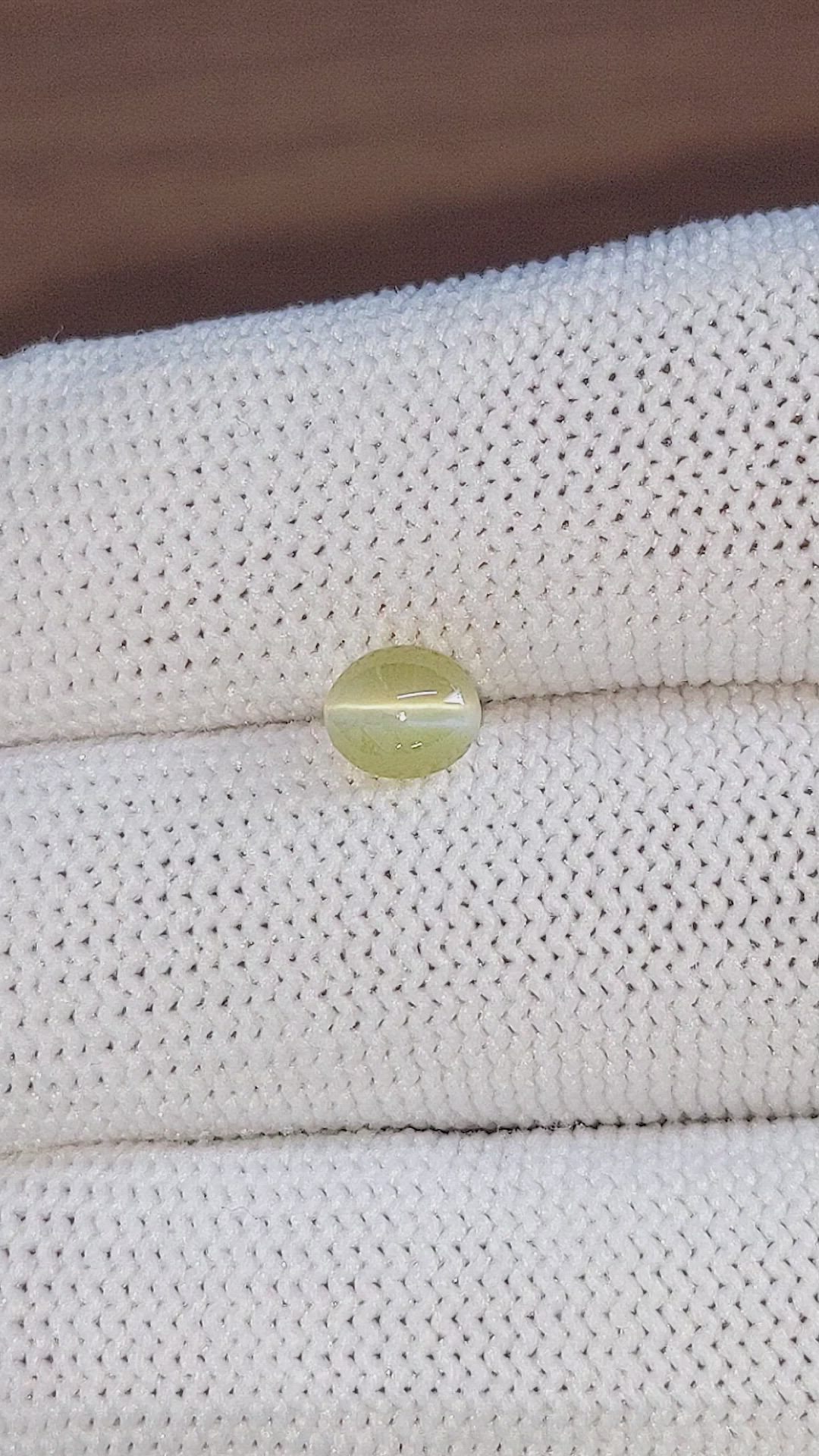 1.28 Ct. Greenish Yellow Cabochon Chrysoberyl from Tanzania Size Video