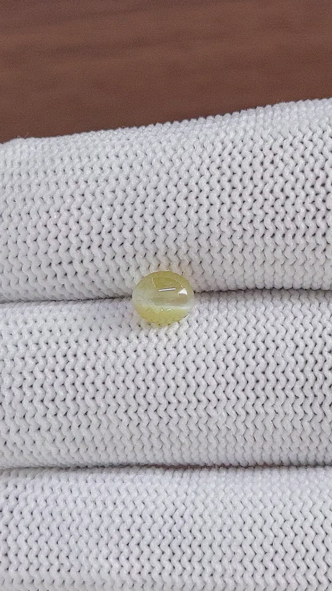 1.28 Ct. Greenish Yellow Cabochon Chrysoberyl from Tanzania Size Video