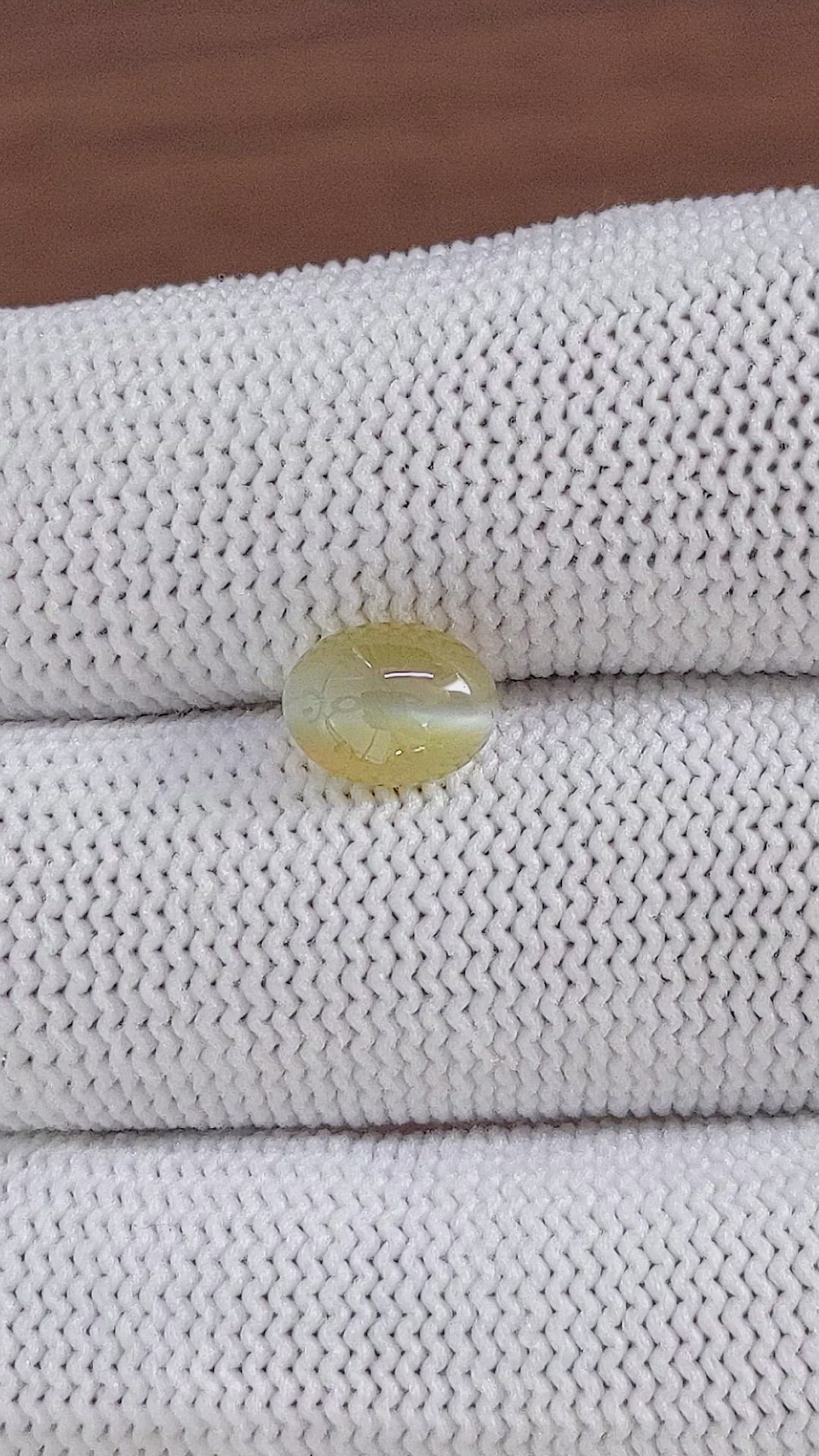 2.37 Ct. Greenish Brown Cabochon Chrysoberyl from Tanzania Size Video