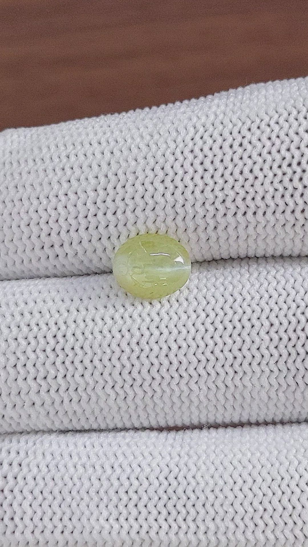 1.88 Ct. Yellowish Green Cabochon Chrysoberyl from Tanzania Size Video