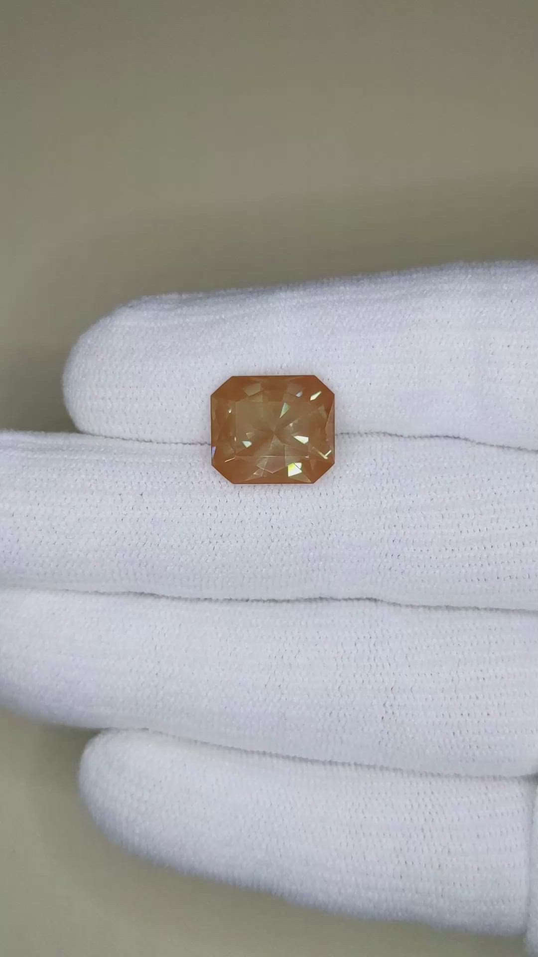 6.88 Ct. Orangish Brown Andesine from Africa Size Video