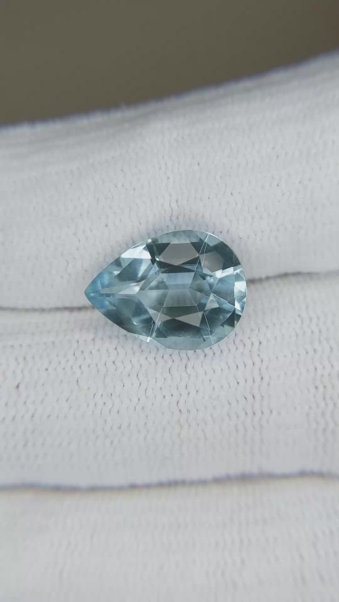 5.25 Ct. Blue Aquamarine from Brazil Size Video