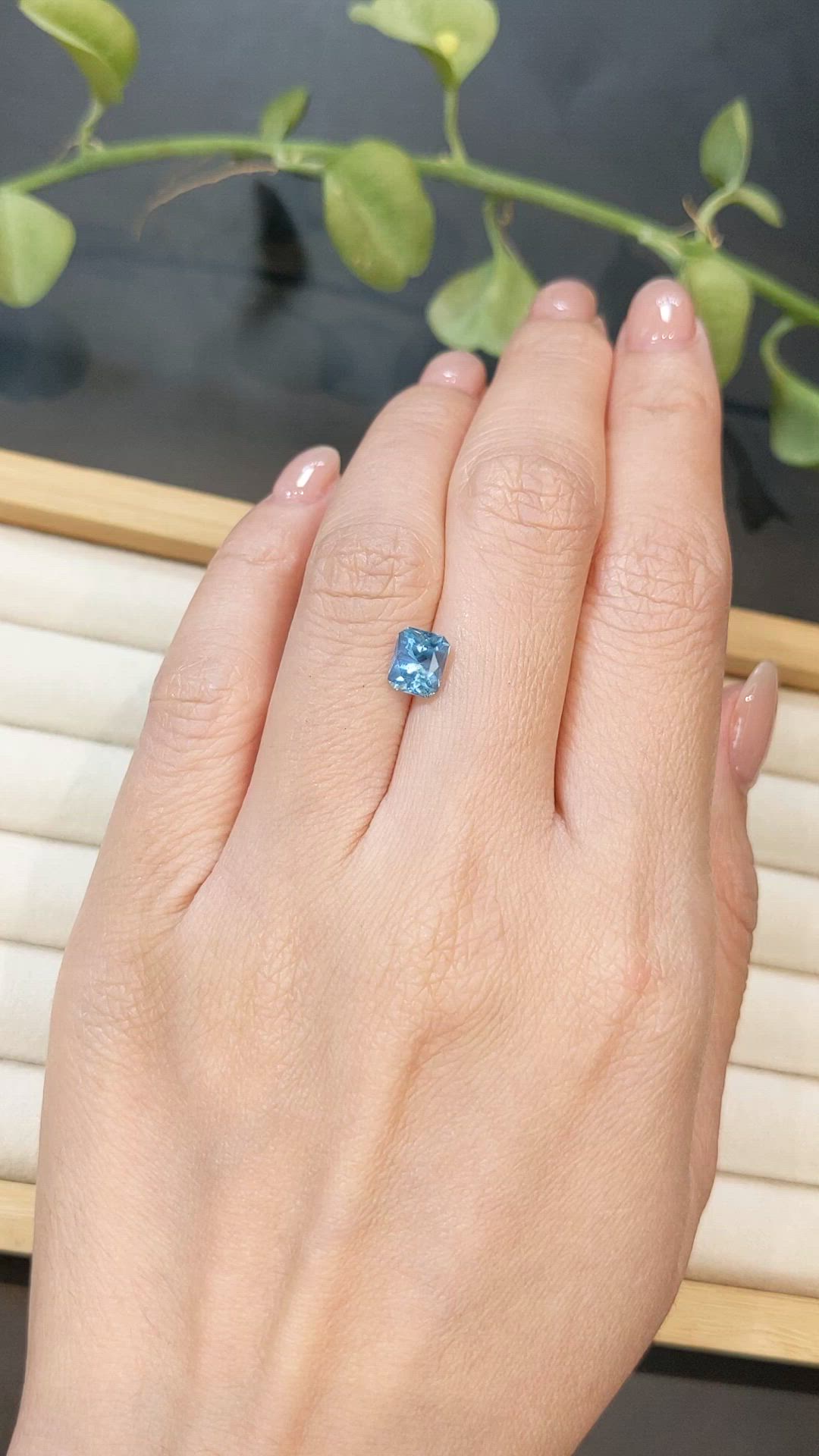 1.19 Ct. Blue Aquamarine from Brazil Size Video