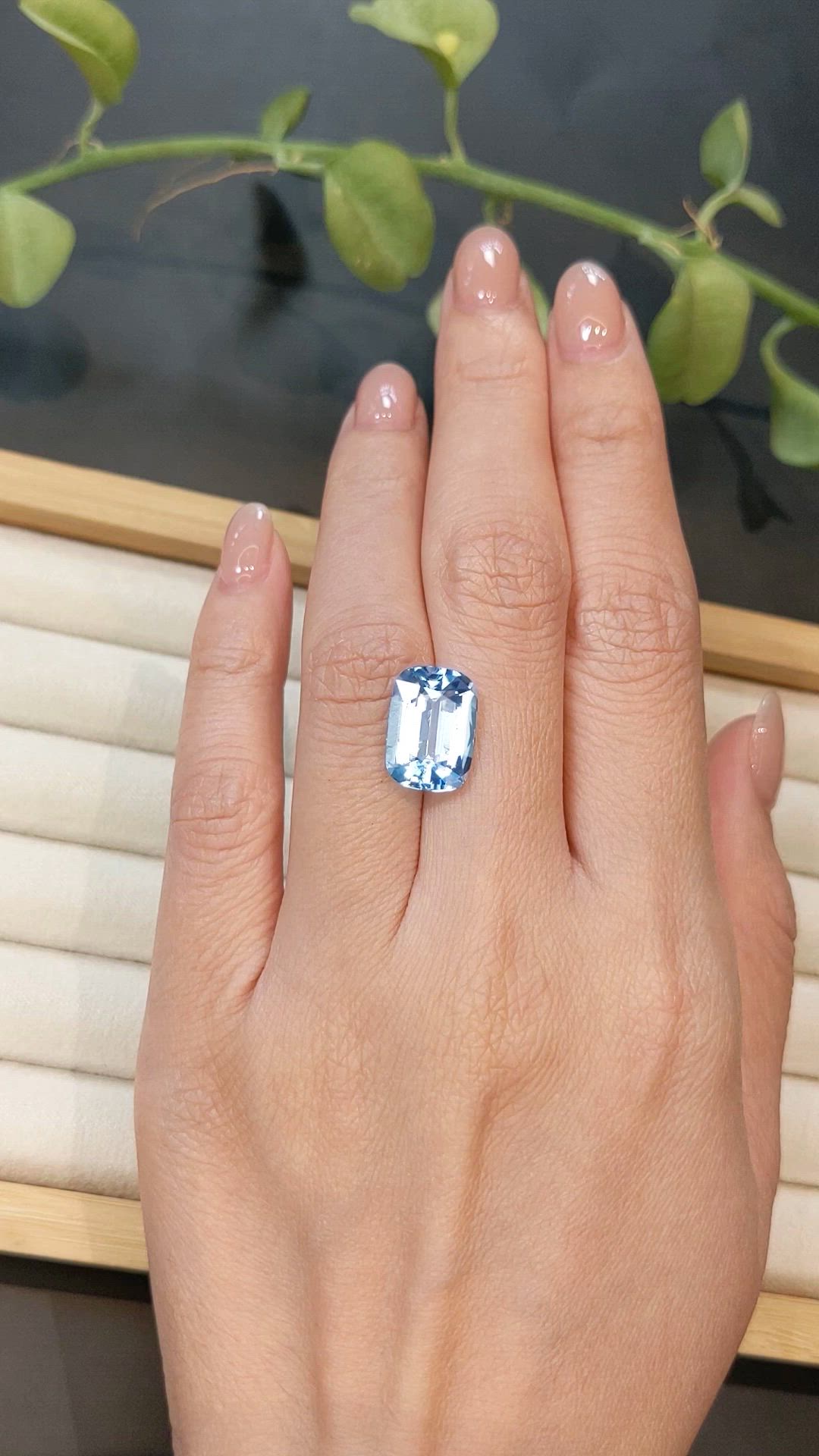 4.71 Ct. Blue Aquamarine from Brazil Size Video