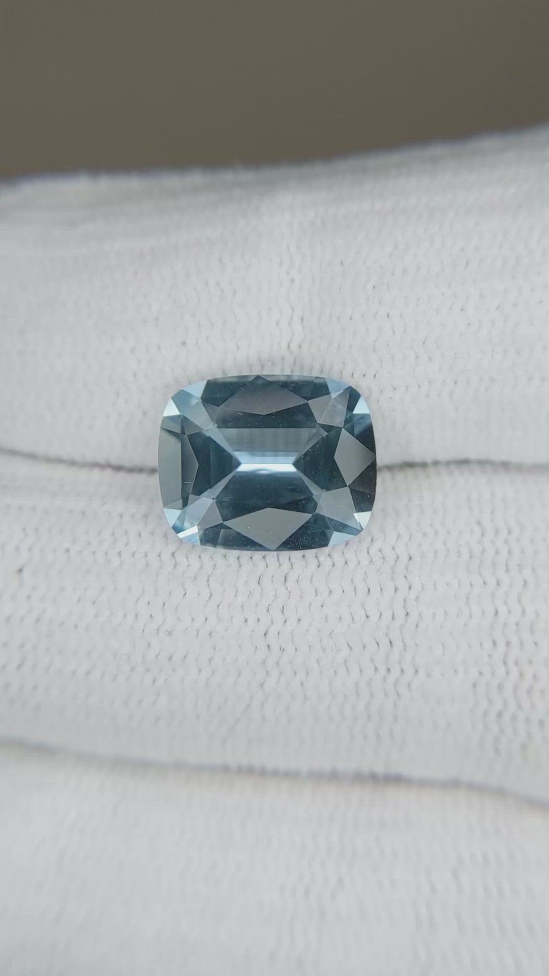 3.53 Ct. Blue Aquamarine from Brazil Size Video