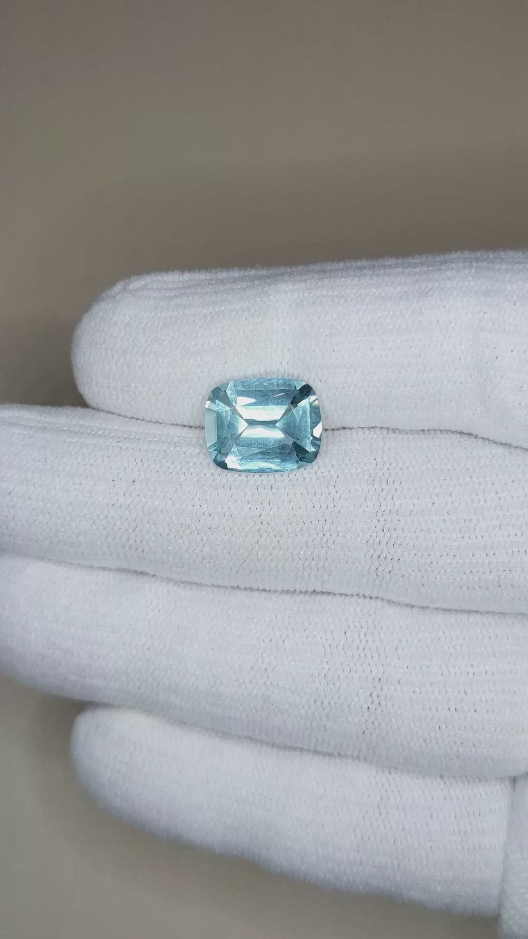 3.53 Ct. Blue Aquamarine from Brazil Size Video