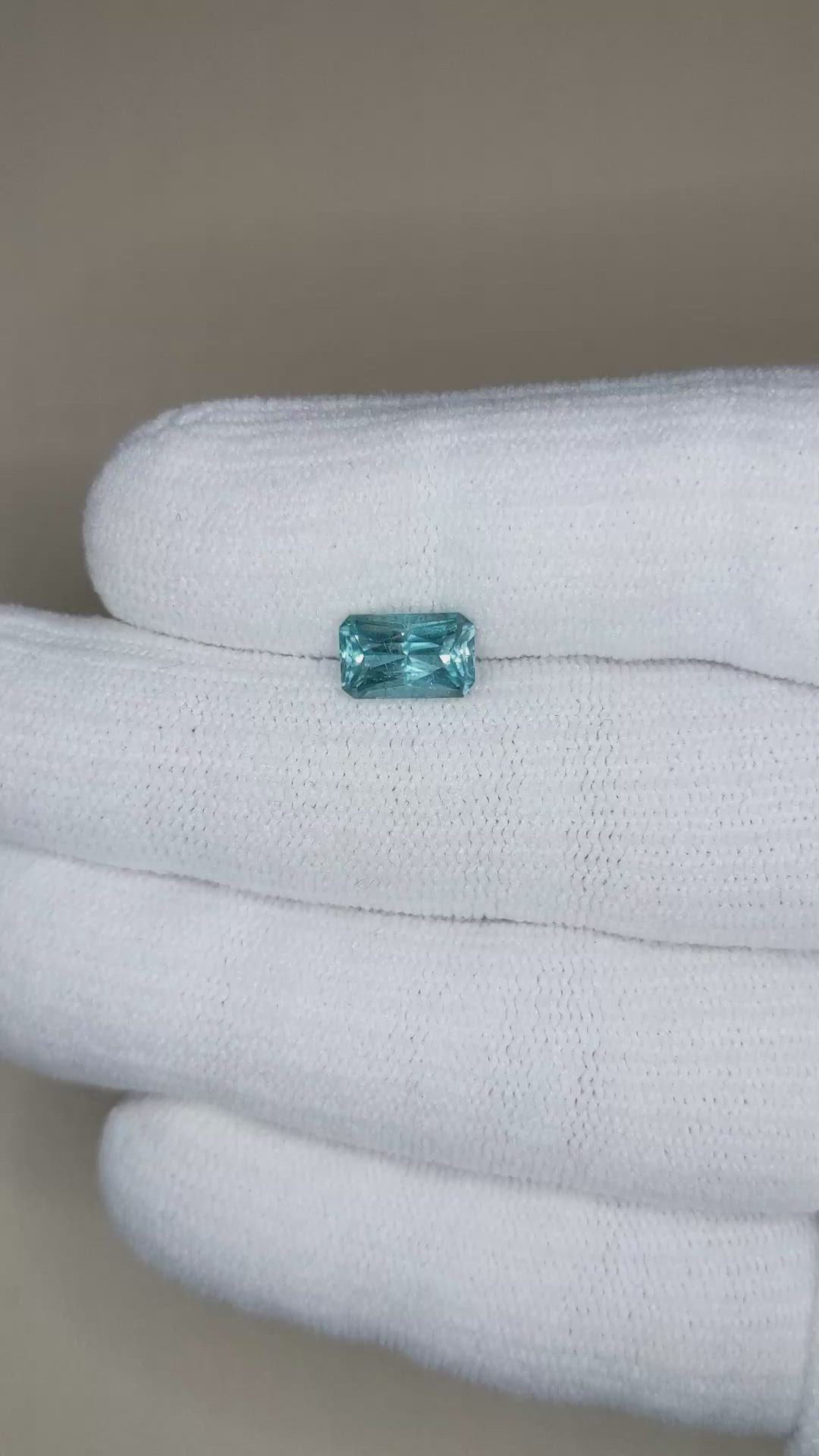1.70 Ct. Greenish Blue Aquamarine from Brazil Size Video