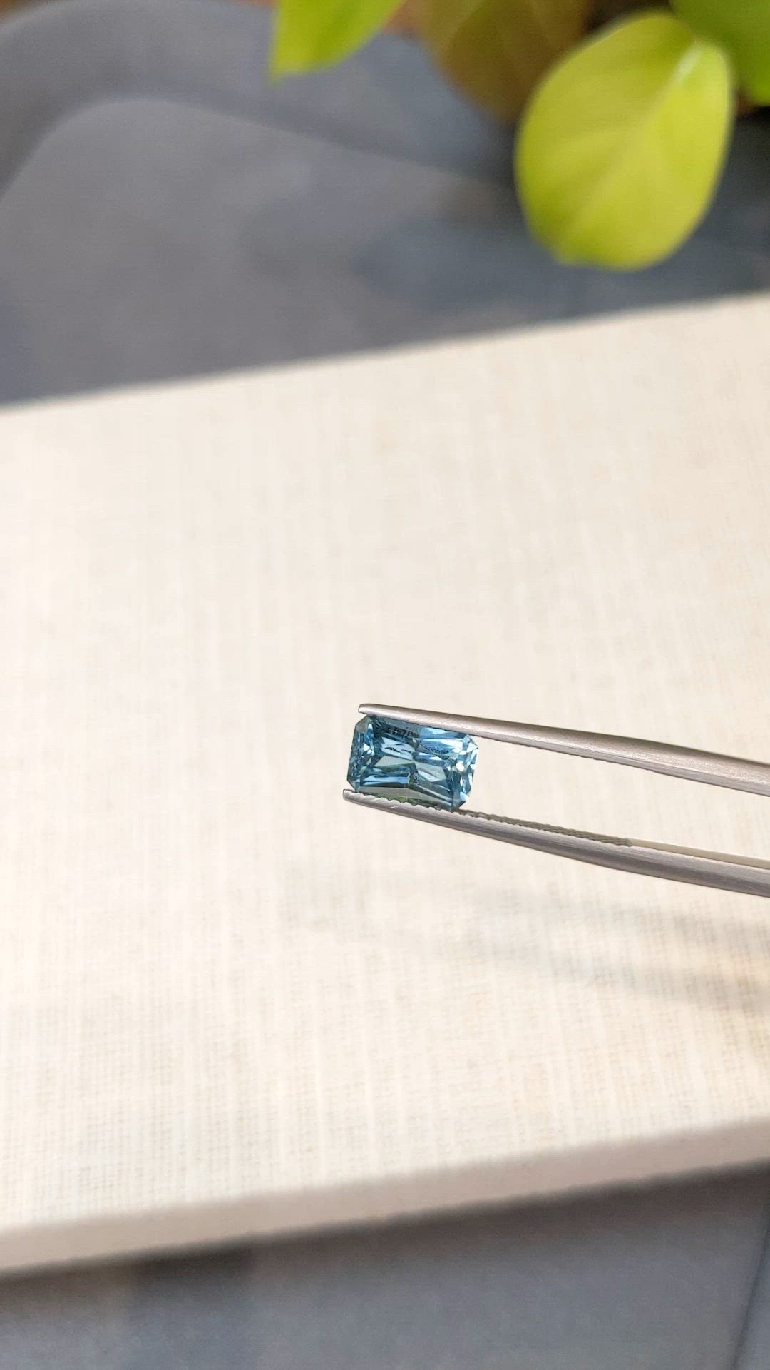 1.70 Ct. Greenish Blue Aquamarine from Brazil Size Video