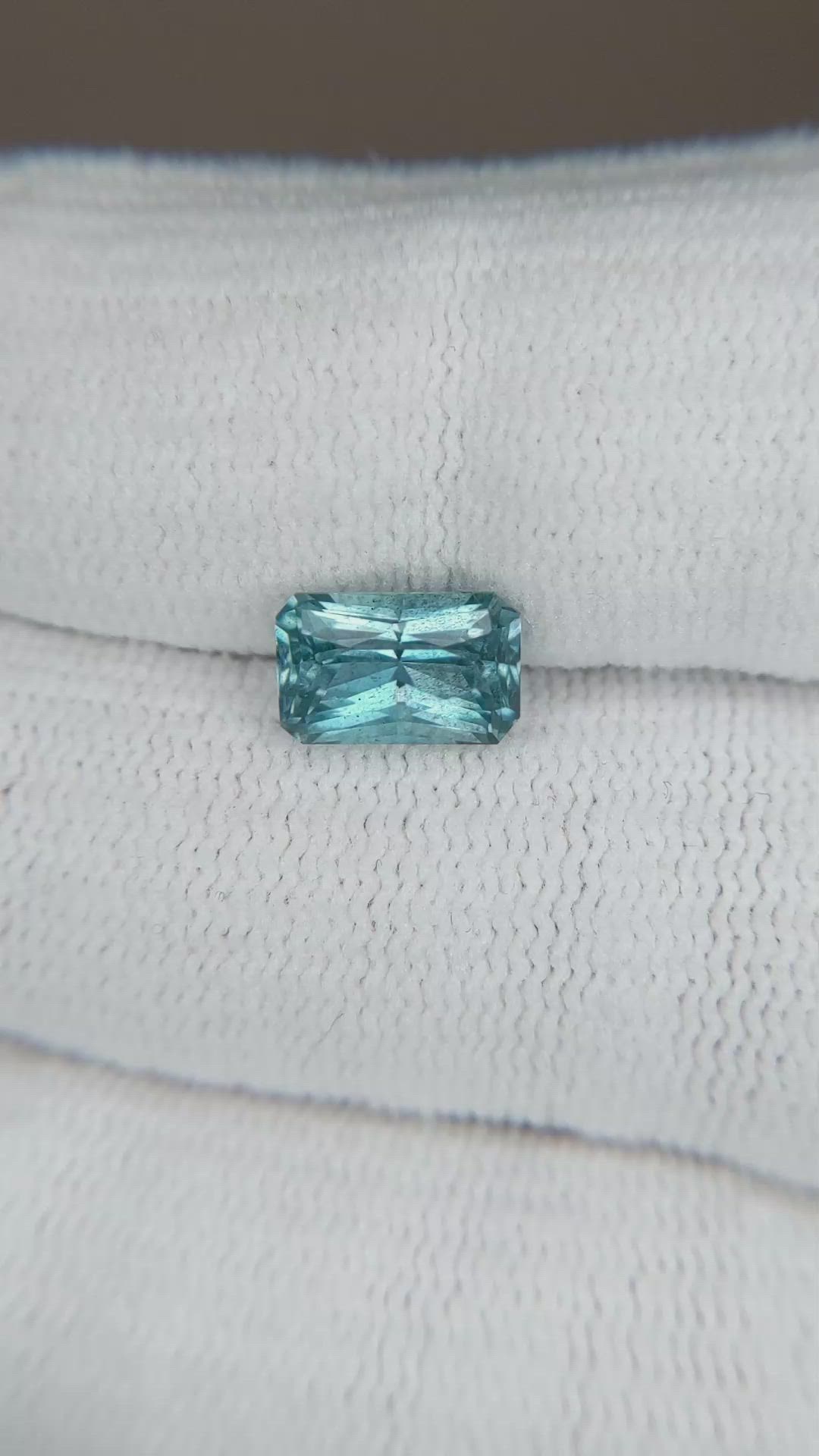 1.70 Ct. Greenish Blue Aquamarine from Brazil Size Video