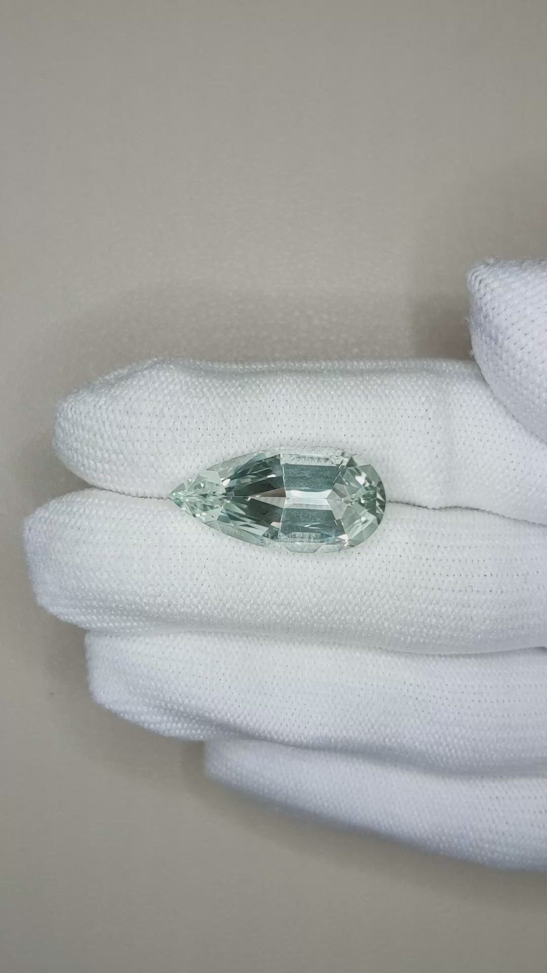 11.85 Ct. Bluish Green Aquamarine from Brazil Size Video