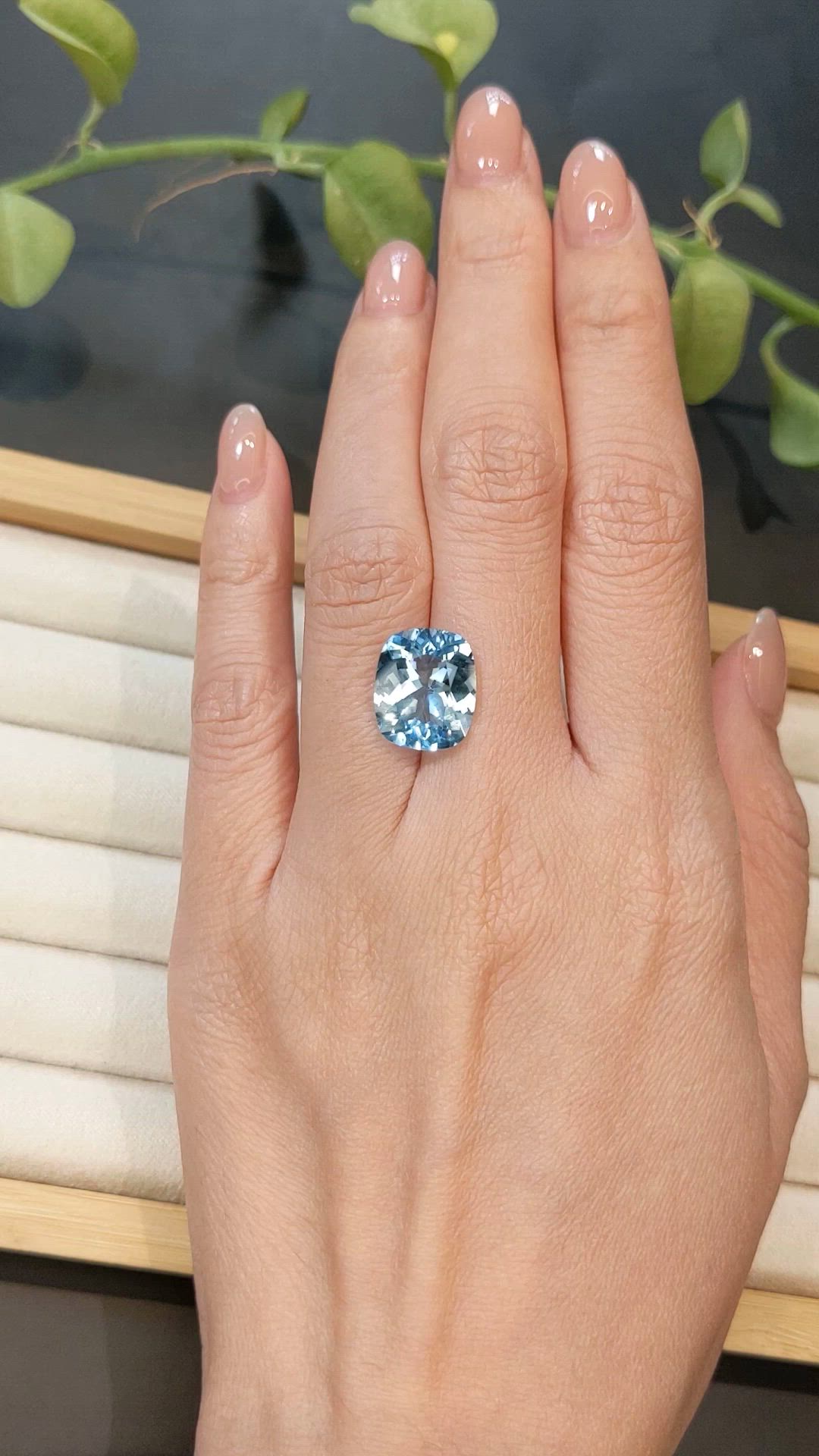 4.80 Ct. Blue Aquamarine from Brazil Size Video