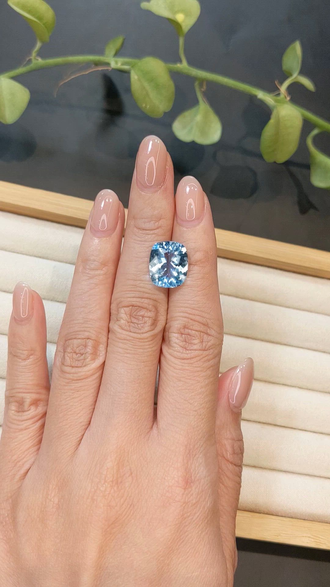 4.80 Ct. Blue Aquamarine from Brazil Size Video