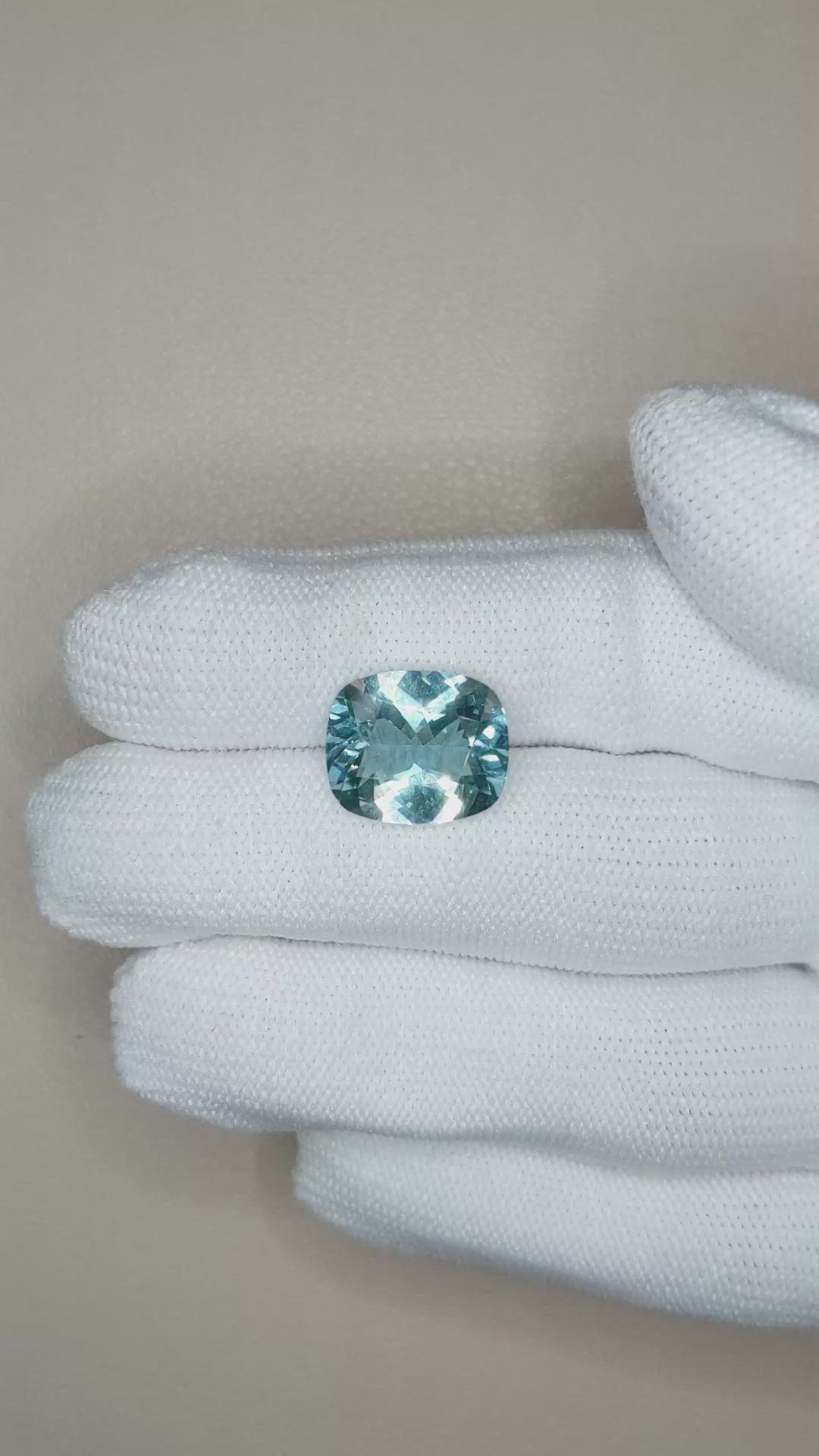 4.80 Ct. Blue Aquamarine from Brazil Size Video