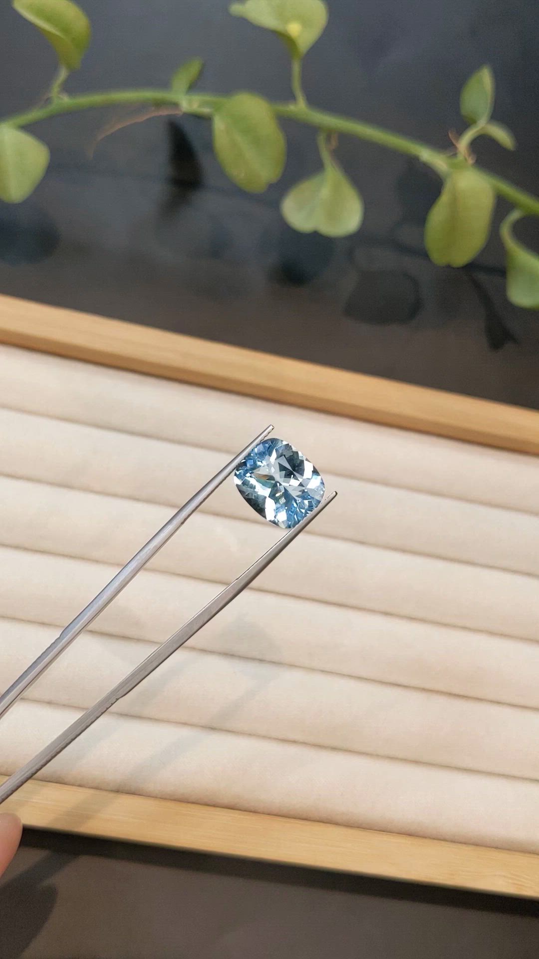 4.80 Ct. Blue Aquamarine from Brazil Size Video