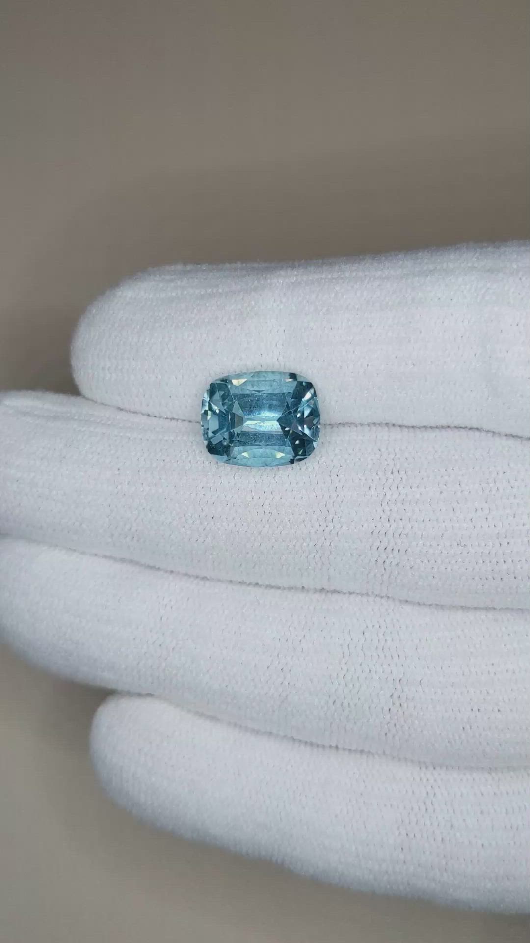 4.46 Ct. Blue Aquamarine from Brazil Size Video