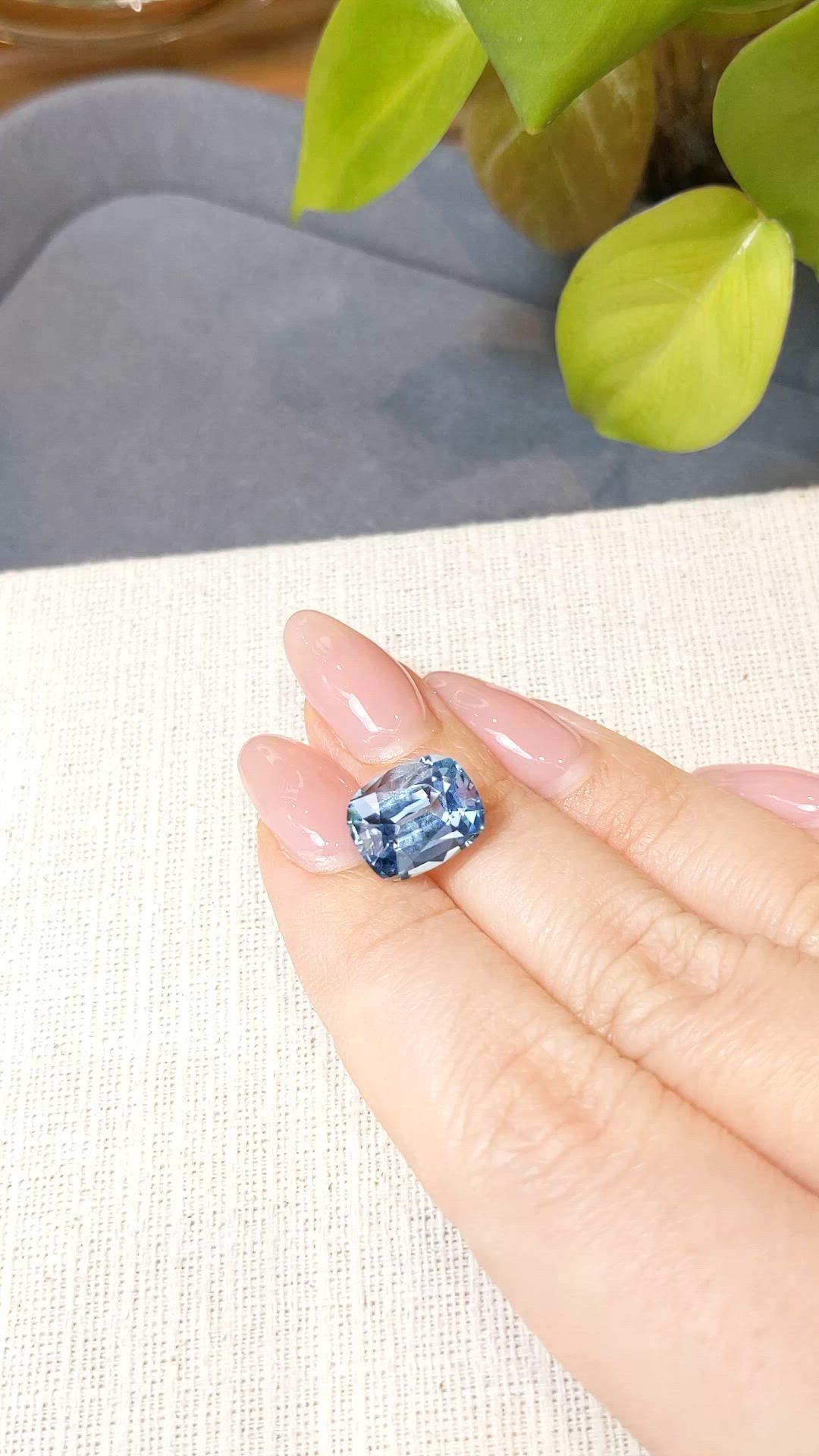 4.46 Ct. Blue Aquamarine from Brazil Size Video