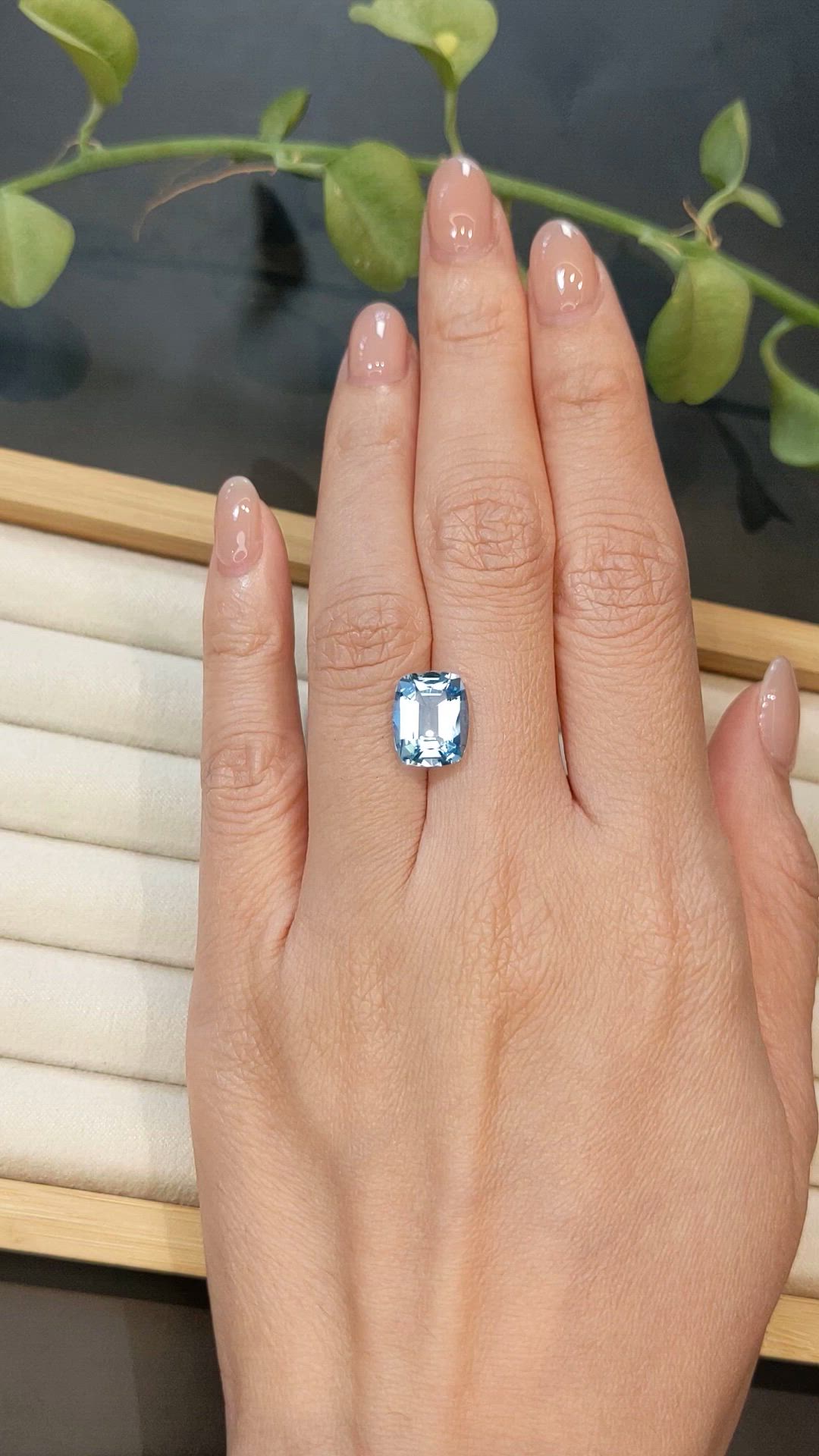 3.15 Ct. Blue Aquamarine from Brazil Size Video